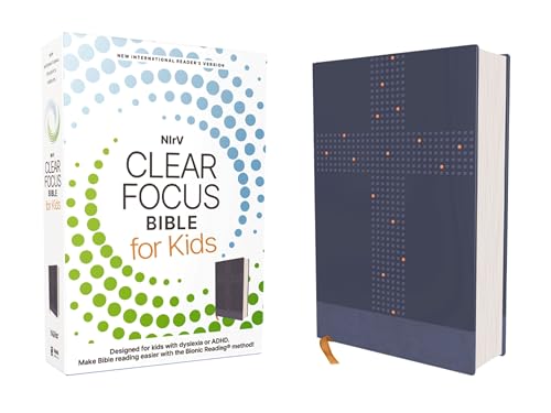 NIrV Clear Focus Bible for Kids (Help Kids with ADHD or Dyslexia Read with Confidence), Leathersoft, Blue 9780310467588