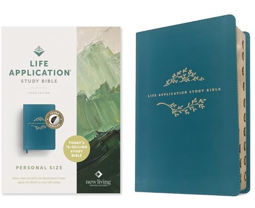 NLT Life Application Study Bible, Third Edition, Personal Size (LeatherLike, Teal Blue, Indexed, Red Letter) 9781496484758