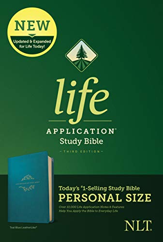 NLT Tyndale Life Application Study Bible, Third Edition, Personal Size (LeatherLike, Teal Blue) - New Living Translation Bible, Personal Sized Study Bible to Carry with you Every Day 9781496440099