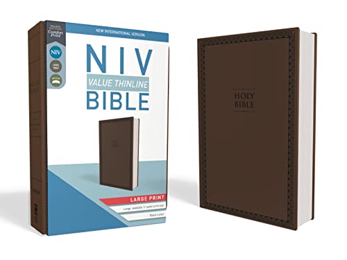NIV Value Thinline Bible Large Print Leathersoft Brown Comfort Print 9780310448532