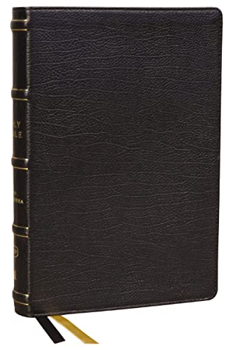 KJV Center-Column Reference Bible with Apocrypha, Genuine Leather, Black, Red Letter, Comfort Print 9781400332113