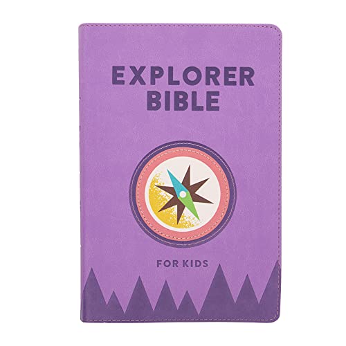 CSB Explorer Bible for Kids, Lavender Compass LeatherTouch, Red Letter, Full-Color Design 9781087774183