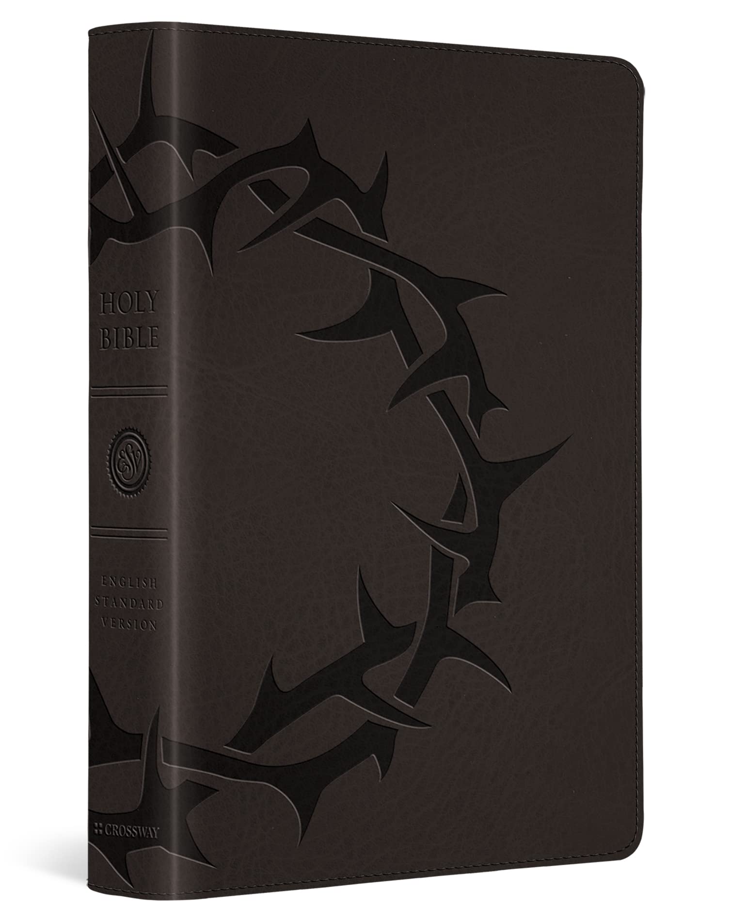 ESV Large Print Compact Bible TruTone Charcoal Crown Design 9781433567056