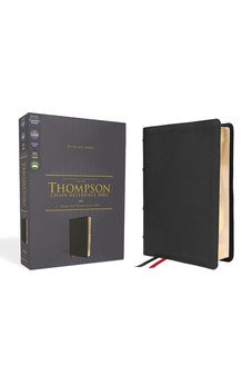 NASB Thompson Chain-Reference Bible, Genuine Leather, Calfskin, Black, 1995 Text, Red Letter, Comfort Print 9780310459651