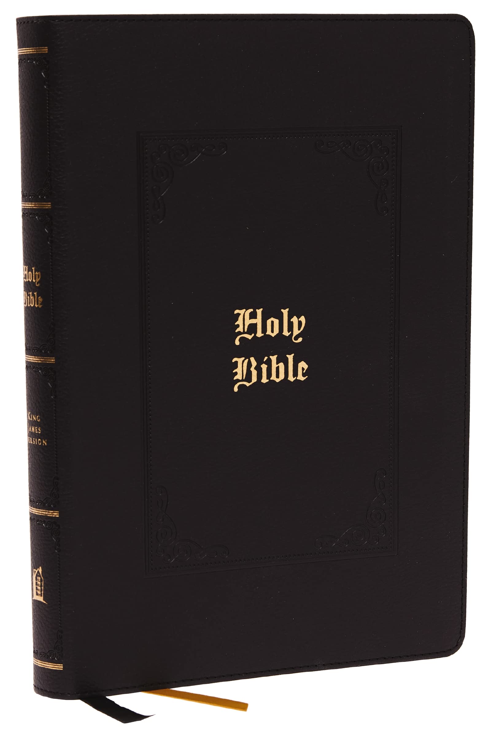 KJV Holy Bible Large Print Center-Column Reference Bible, Black Leathersoft with Thumb Indexing, 53,000 Cross References, Red Letter, Comfort Print