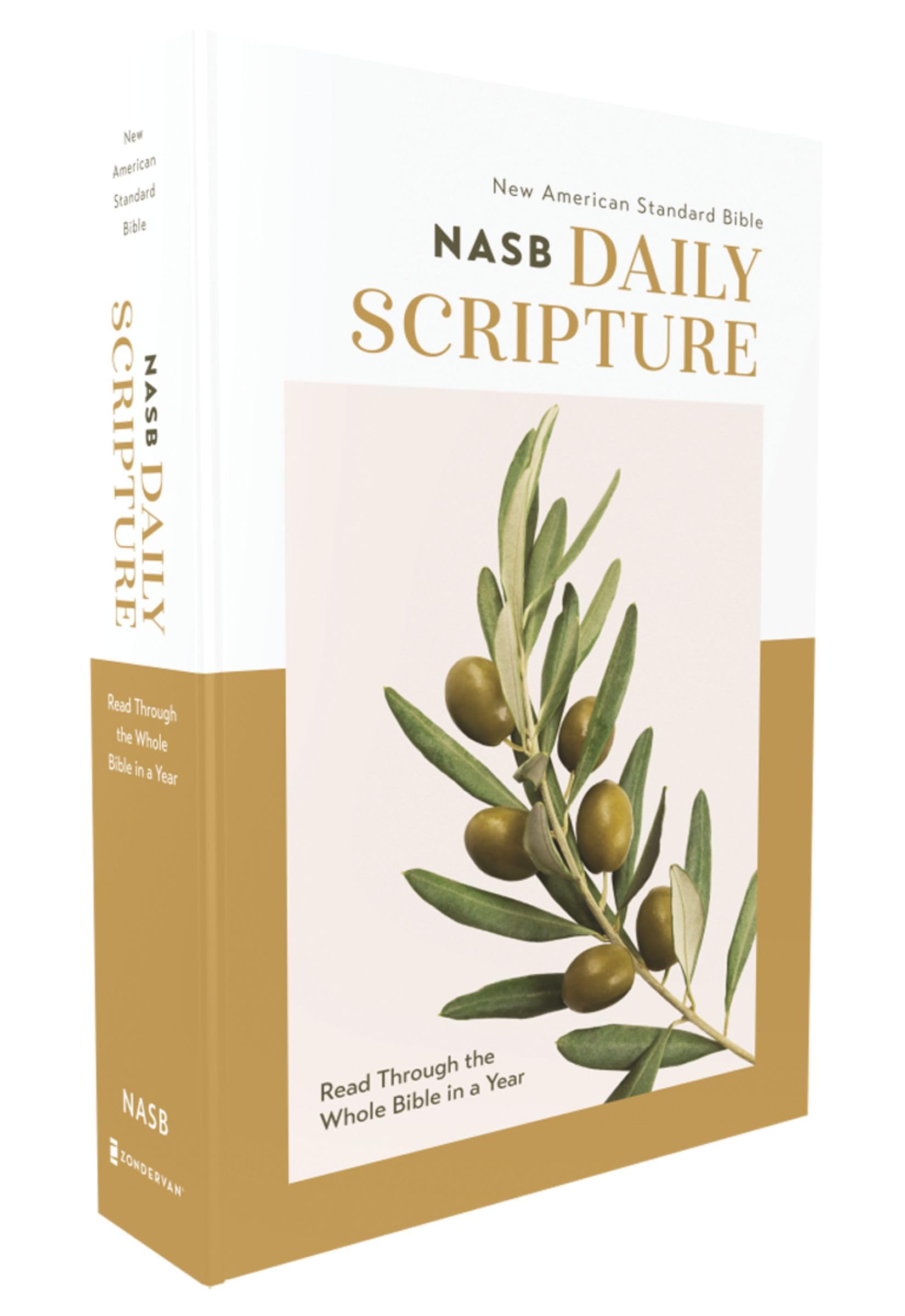 NASB Daily Scripture, Paperback, White/Olive, 1995 Text: 365 Days to Read Through the Whole Bible in a Year 9780310465485