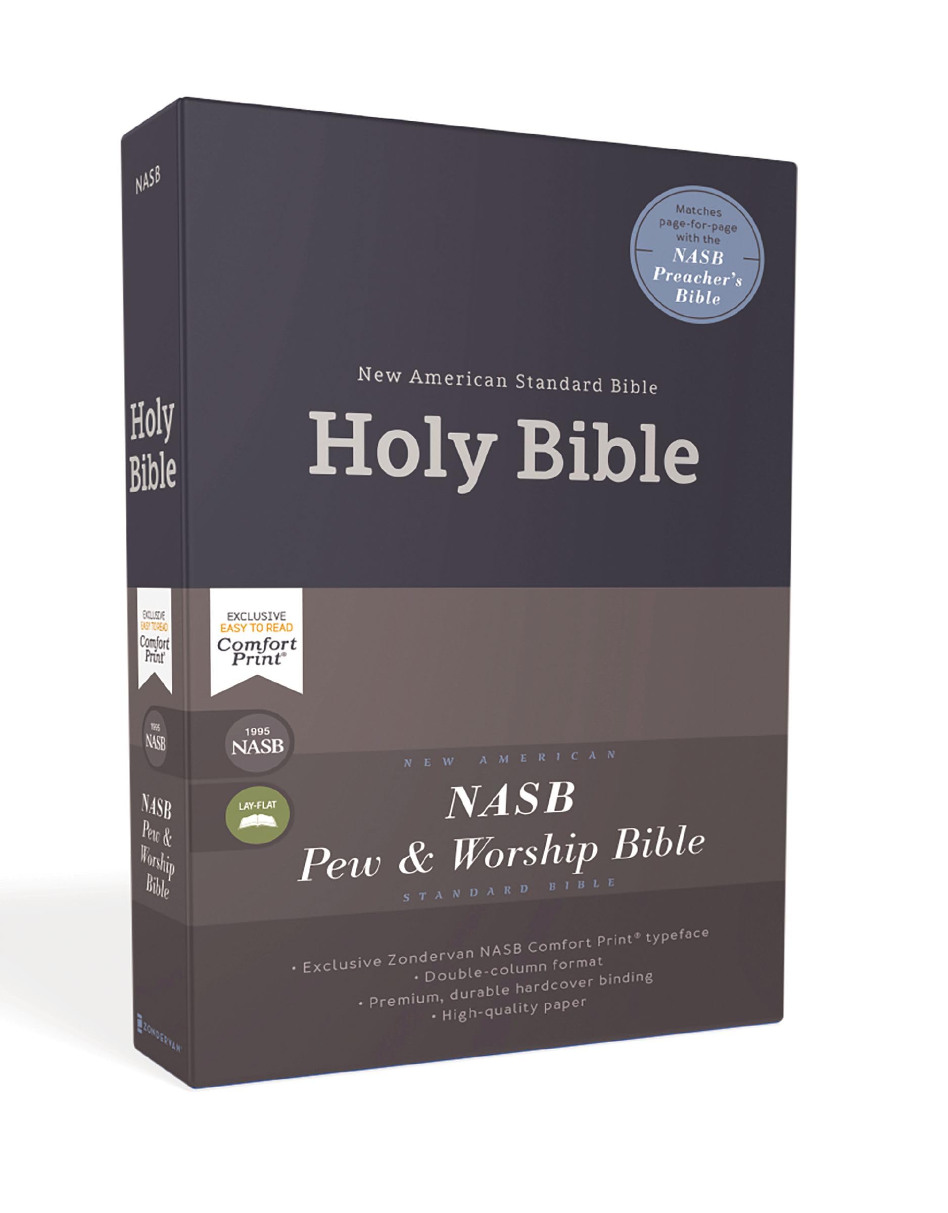 NASB Pew and Worship Bible Hardcover Blue 1995 Text Comfort Print 9780310451051