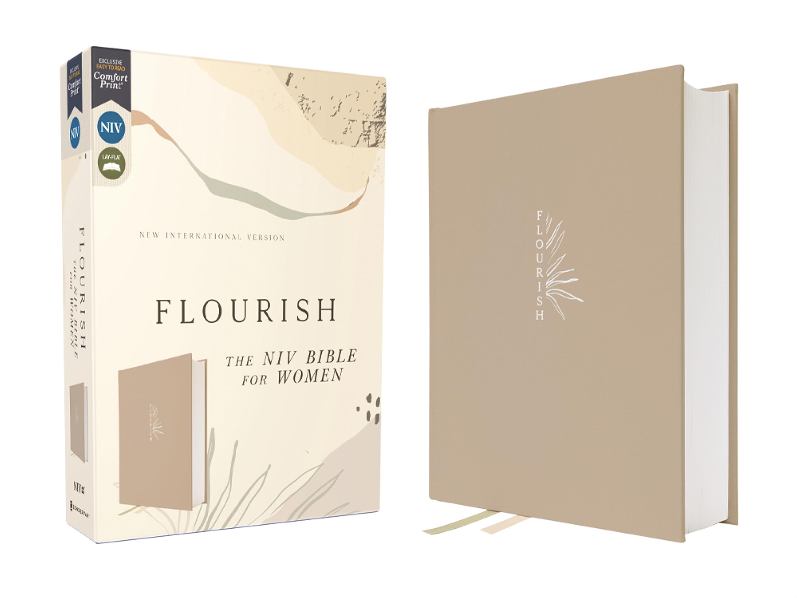 NIV Flourish: The NIV Bible for Women, Cloth over Board, Cream, Comfort Print 9780310462477
