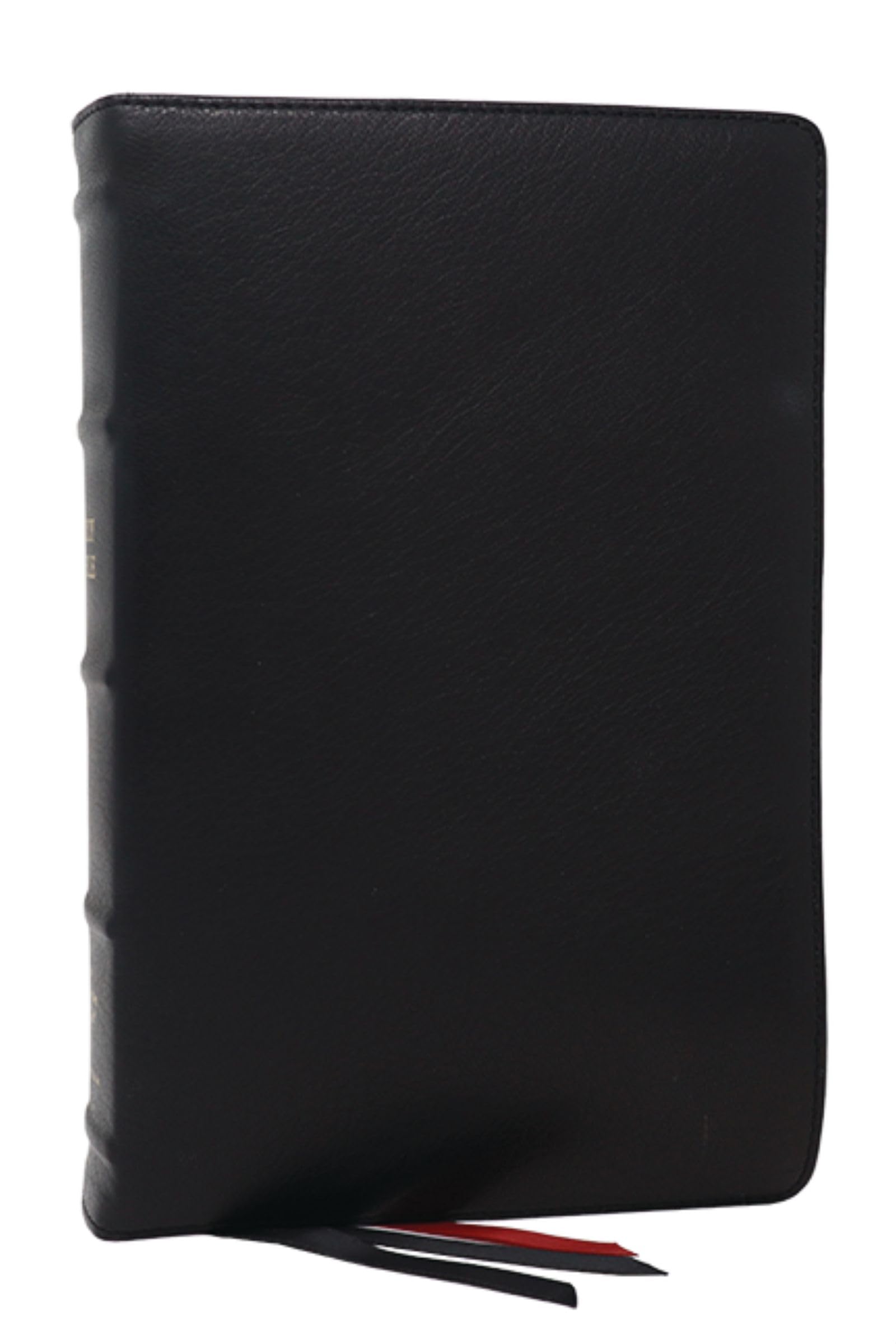 NKJV Bible: Single-Column Verse-by-Verse w/ 72,000 Cross-References, Black Goatskin Leather, Premier Collection, Comfort Print 9781400349081