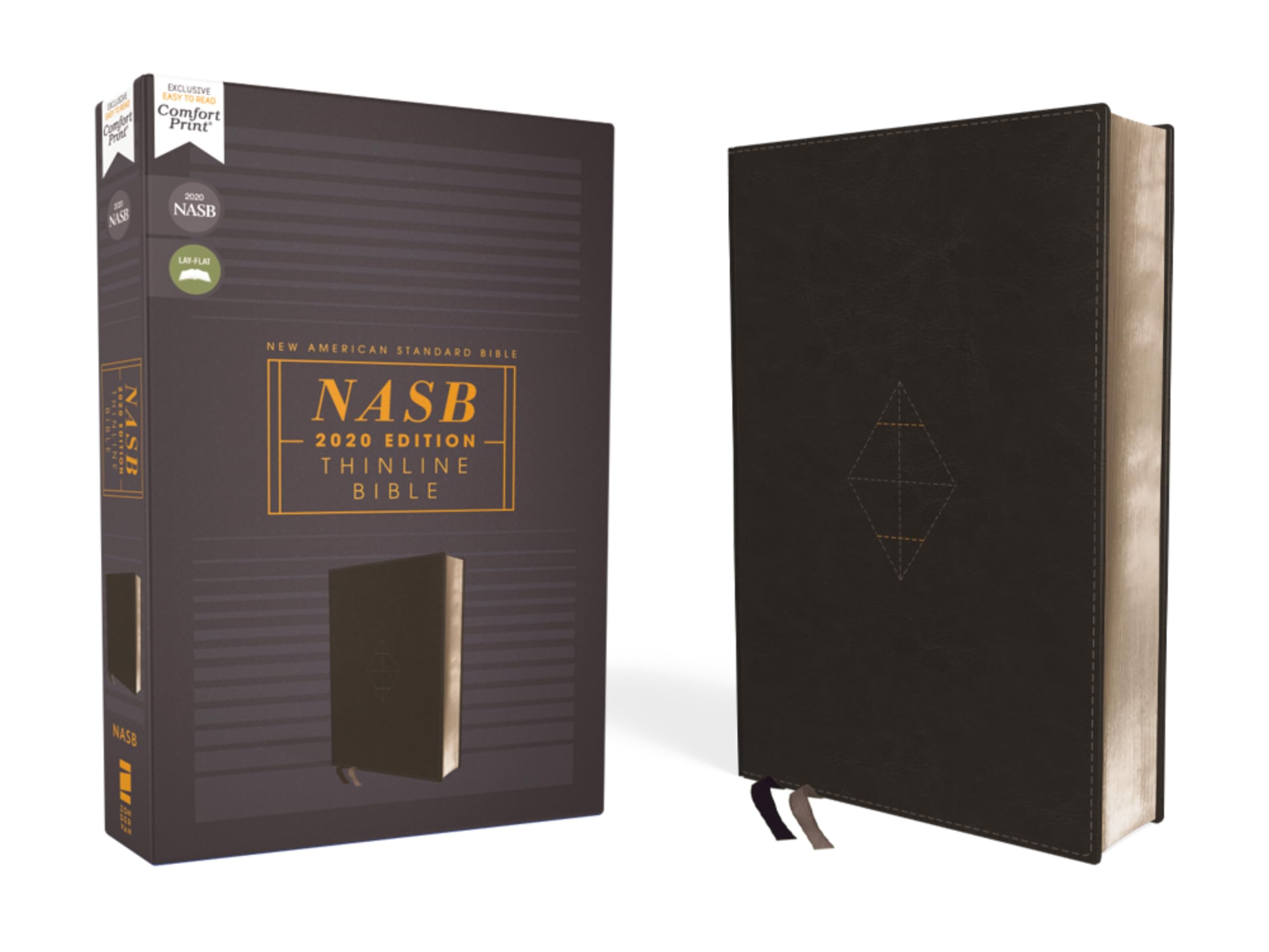 NASB Thinline Bible, Leathersoft, Black, Red Letter, 2020 Text, Comfort Print 9780310455431