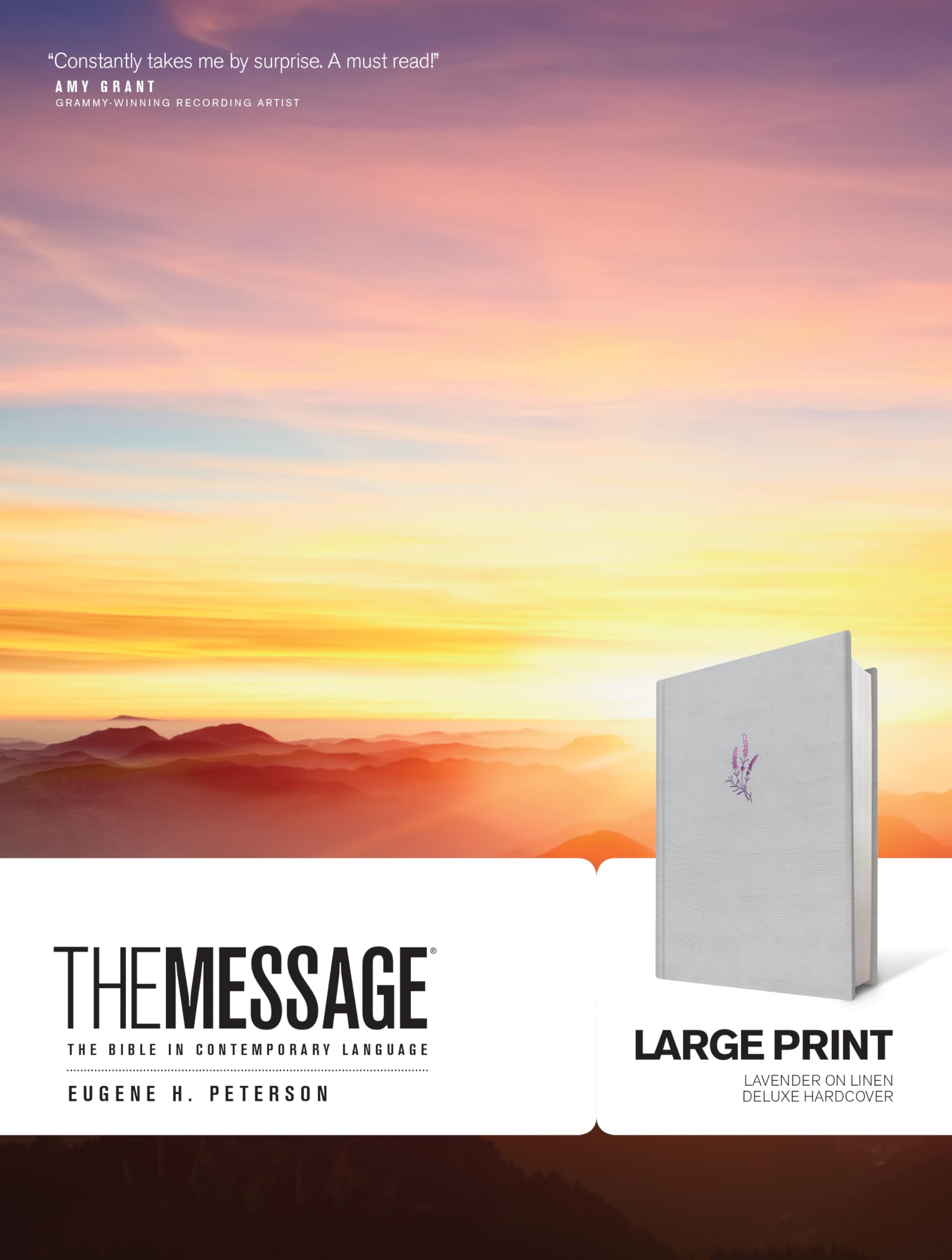 The Message Large Print (Hardcover Deluxe Lavender on Linen): The Bible in Contemporary Language 9781641581233