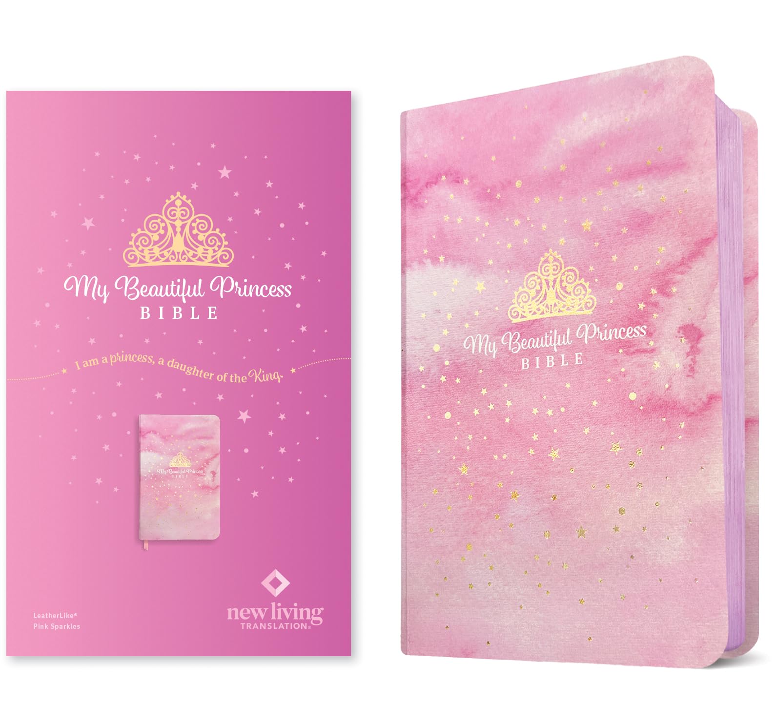 NLT My Beautiful Princess Bible (LeatherLike, Pink Sparkles) 9781496489487