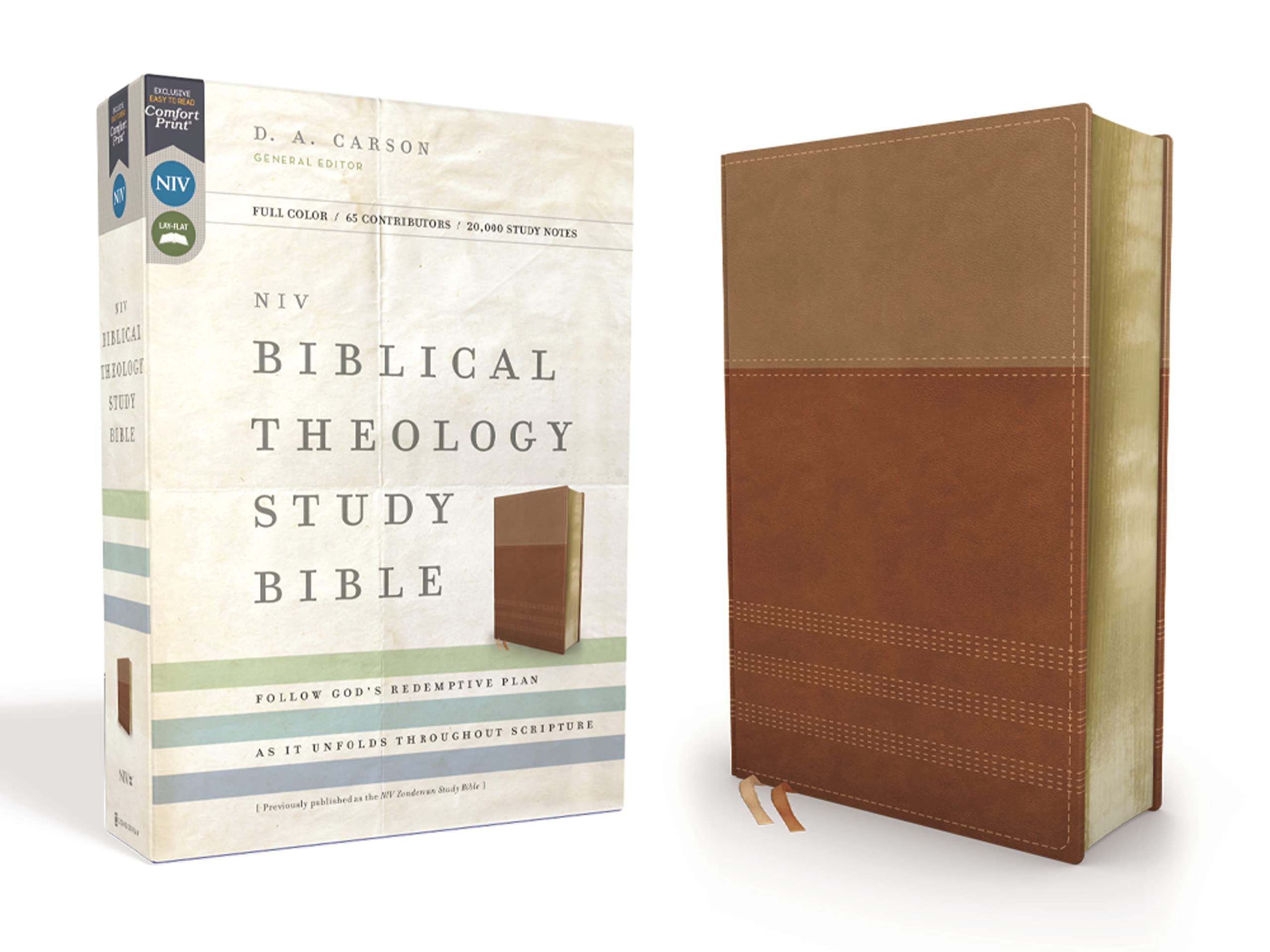 NIV Biblical Theology Study Bible Leathersoft Tan/Brown Comfort Print 9780310450504