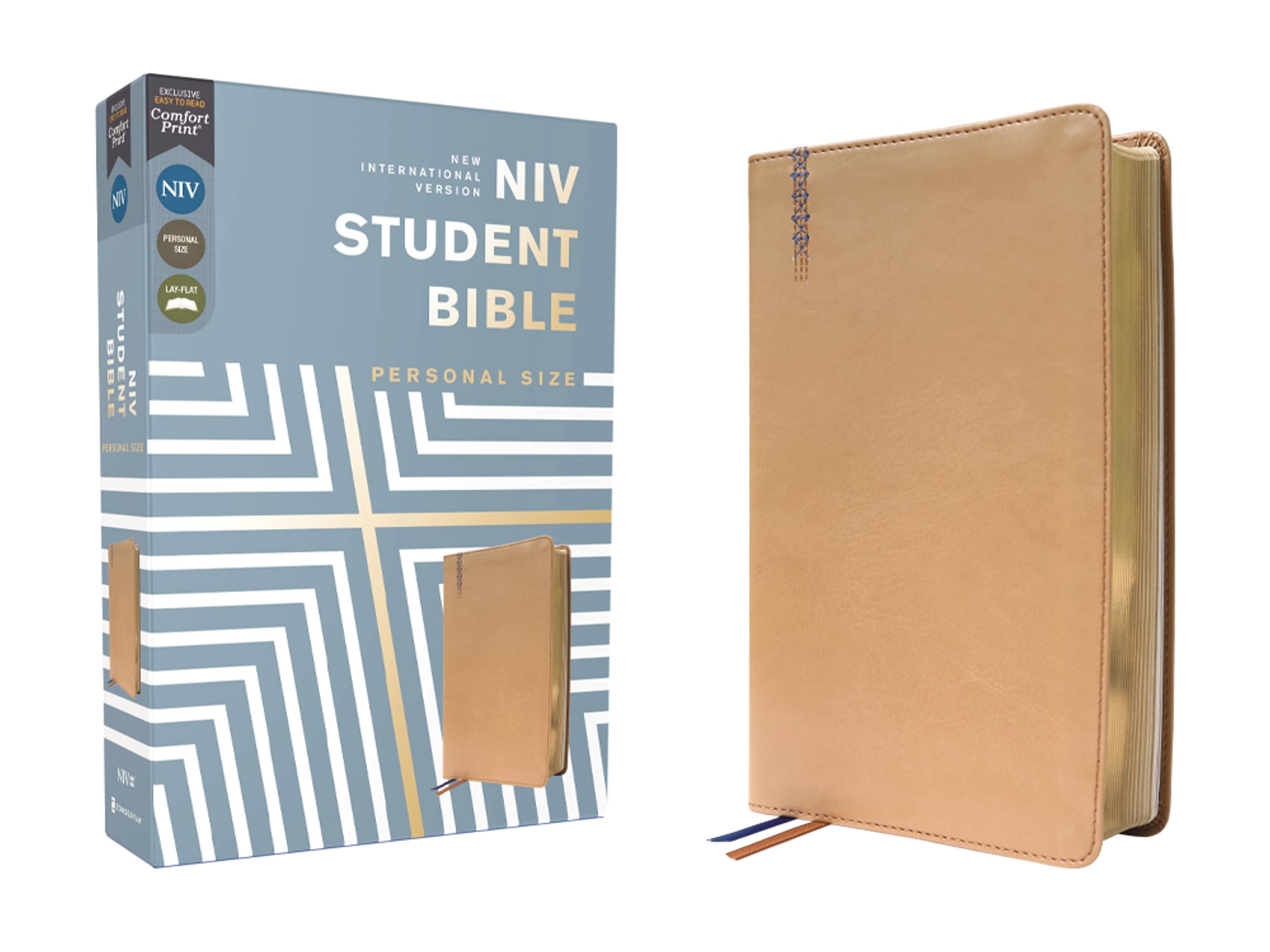 NIV Student Bible, Personal Size, Leathersoft, Tan, Comfort Print 9780310461715