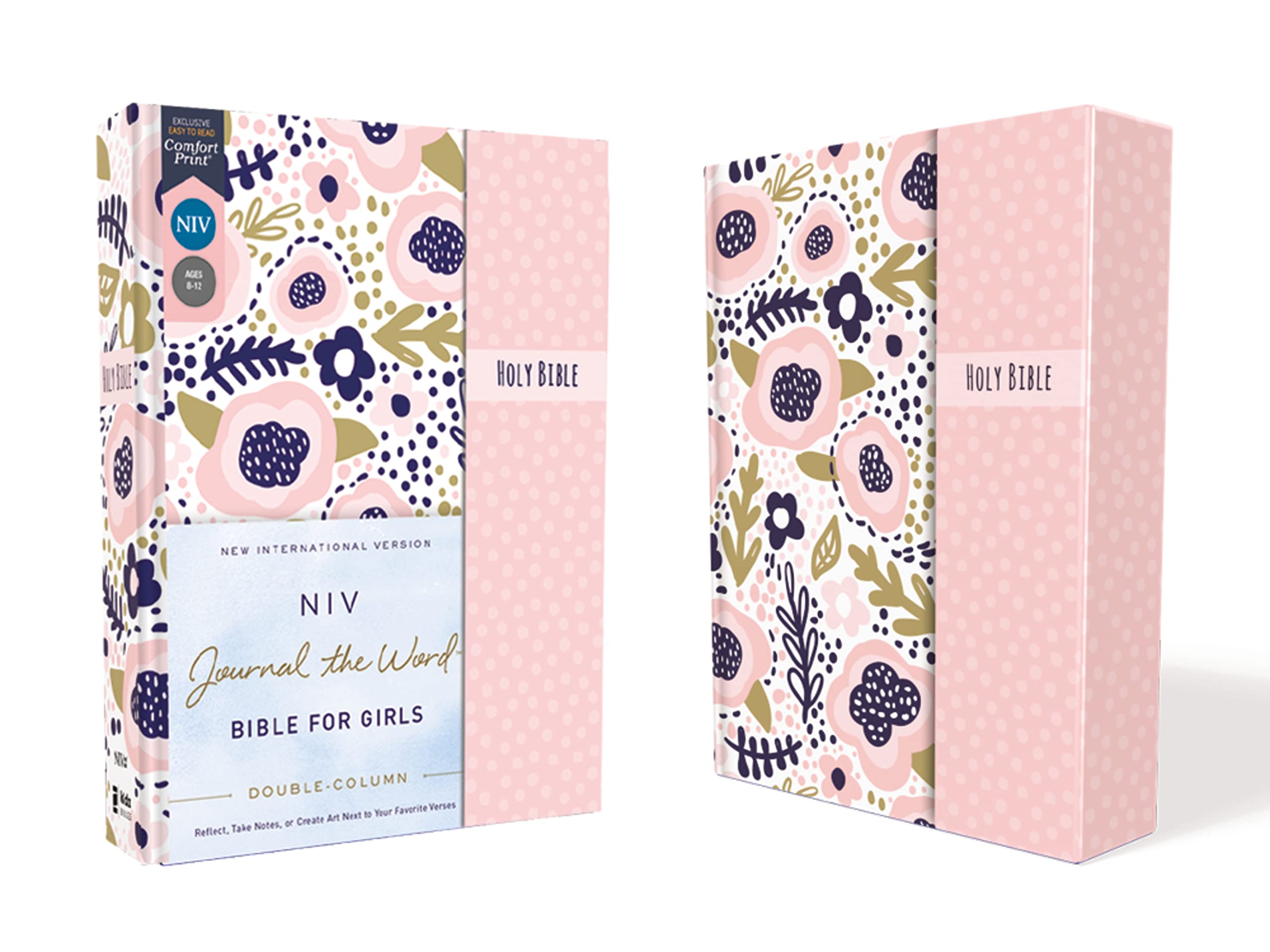 NIV Journal the Word Double-Column Bible for Girls--hardcover, pink with magnetic closure 9780310455295