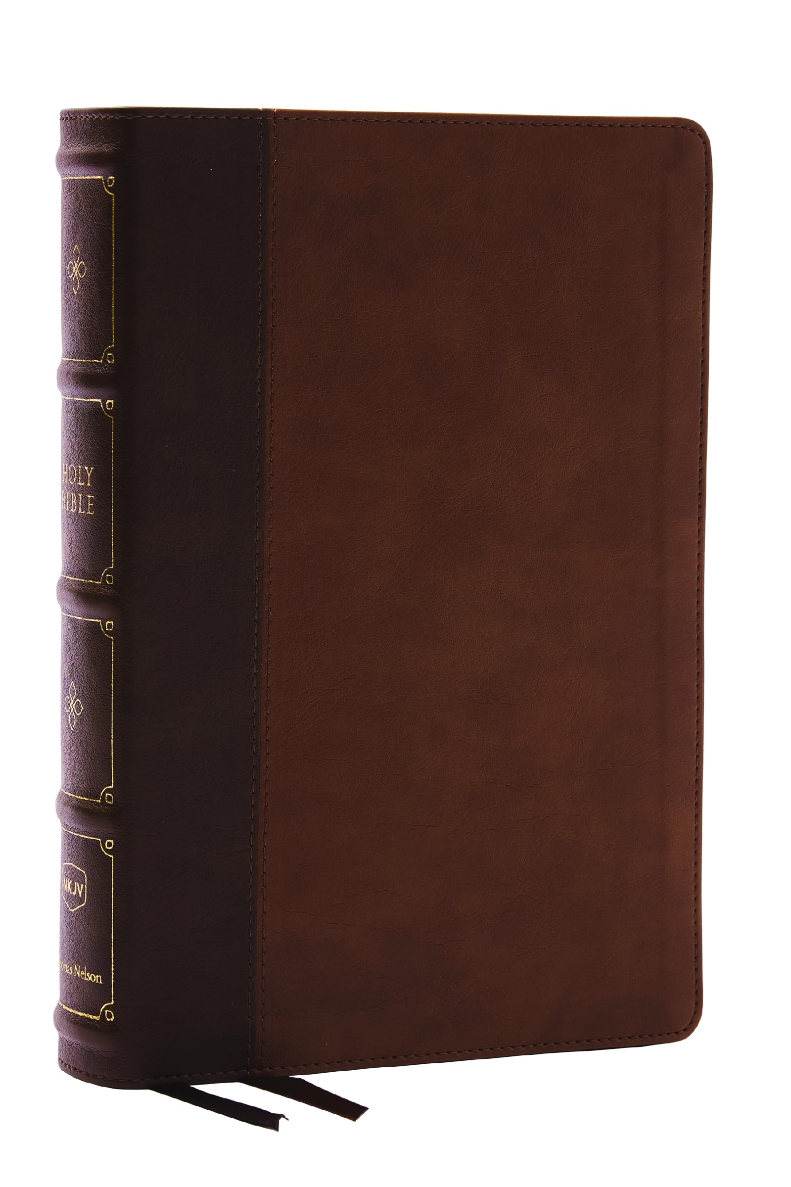 NKJV Large Print Thinline Reference Bible, Blue Letter, Maclaren Series, Leathersoft, Brown, Comfort Print 9780785297796