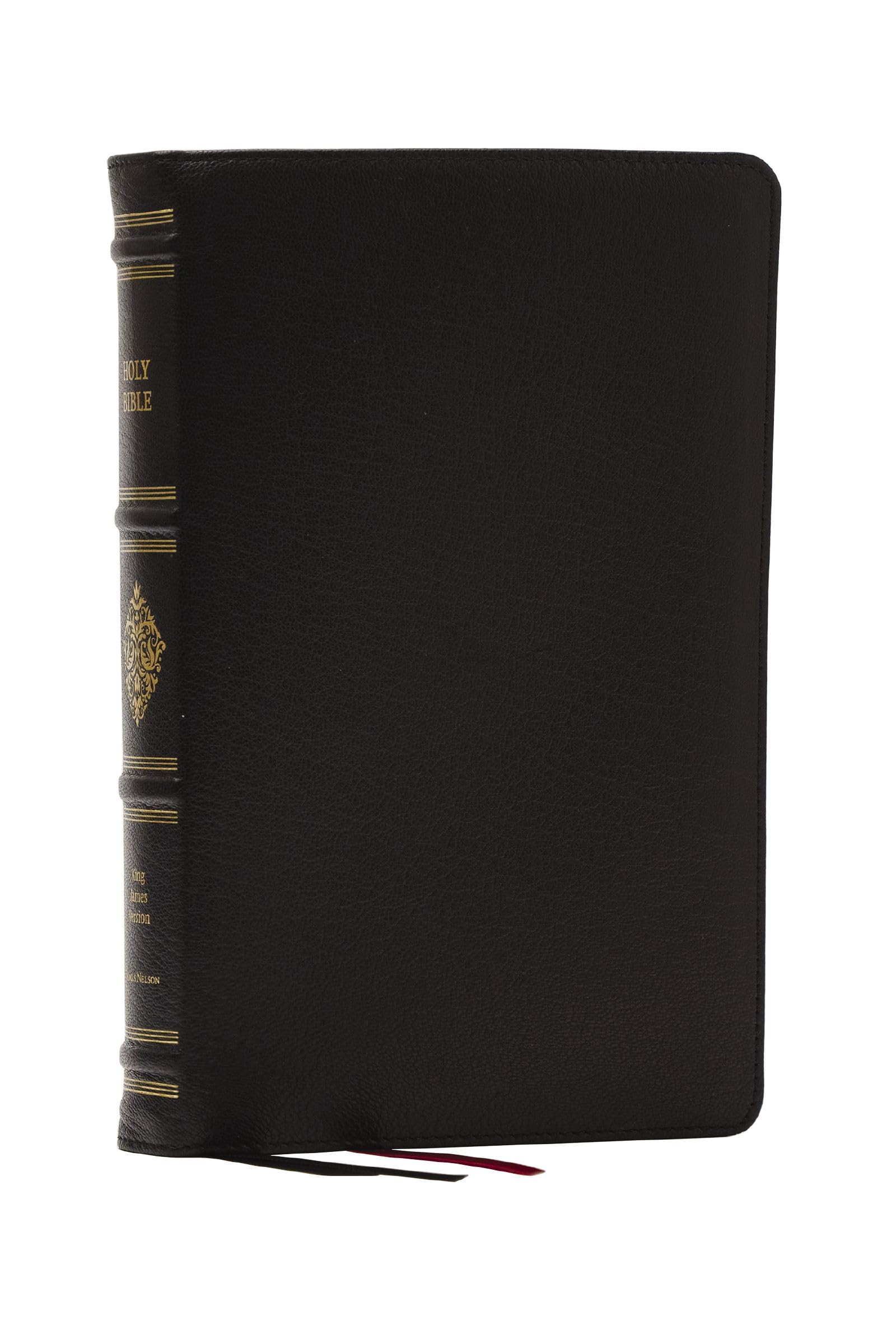 KJV Personal Size Reference Bible, Sovereign Collection, Black Premium Goatskin Leather, Premier Collection, Comfort Print 9781400350865