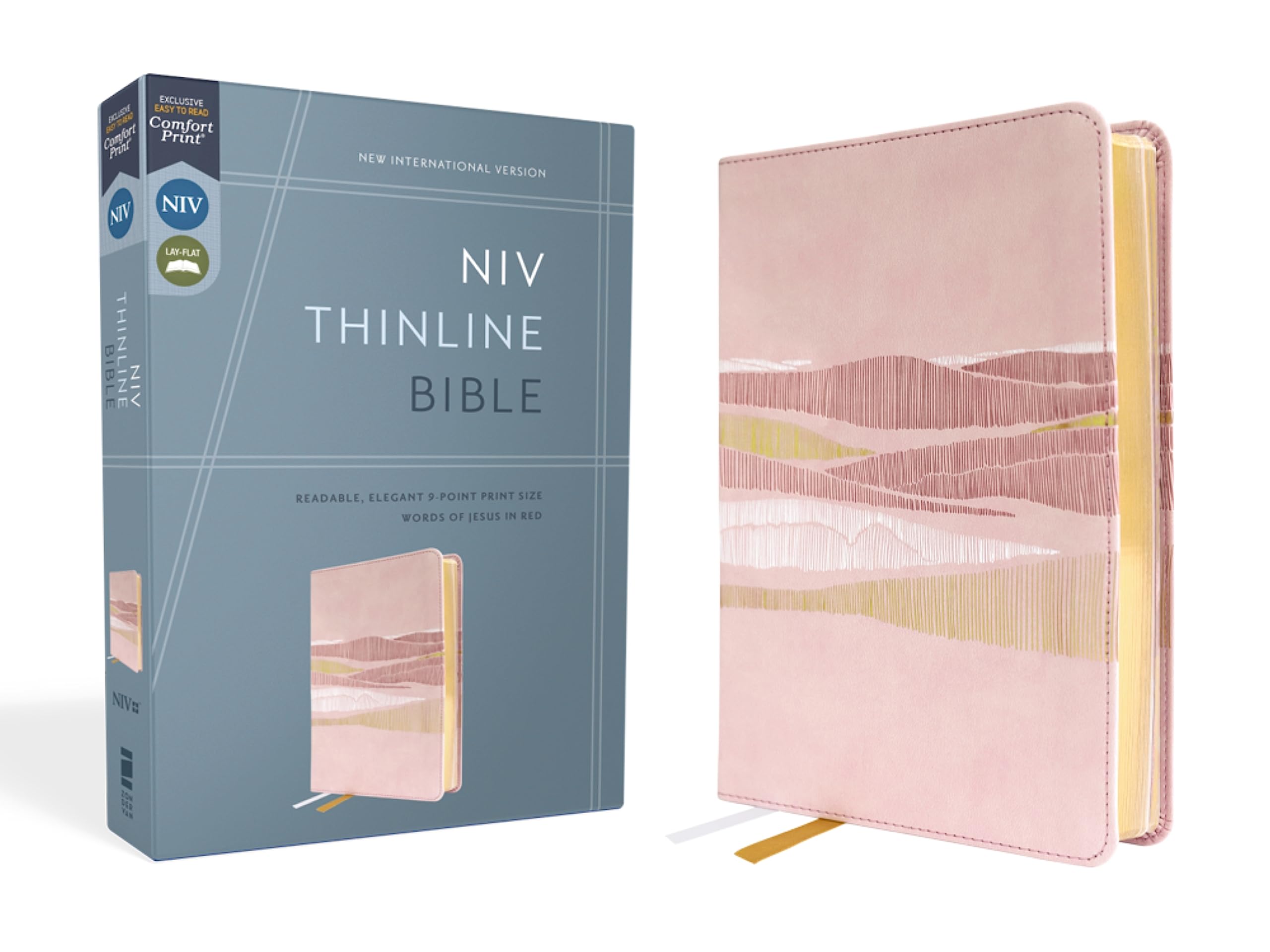 NIV Thinline Bible, Leathersoft, Pink, Red Letter, Comfort Print 9780310462125