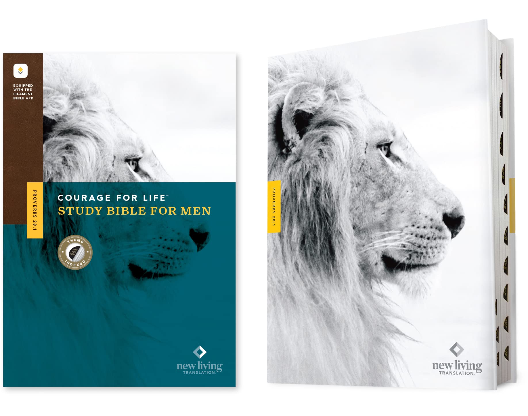 NLT Courage For Life Study Bible for Men (Hardcover, Indexed, Filament Enabled) 9781496475534