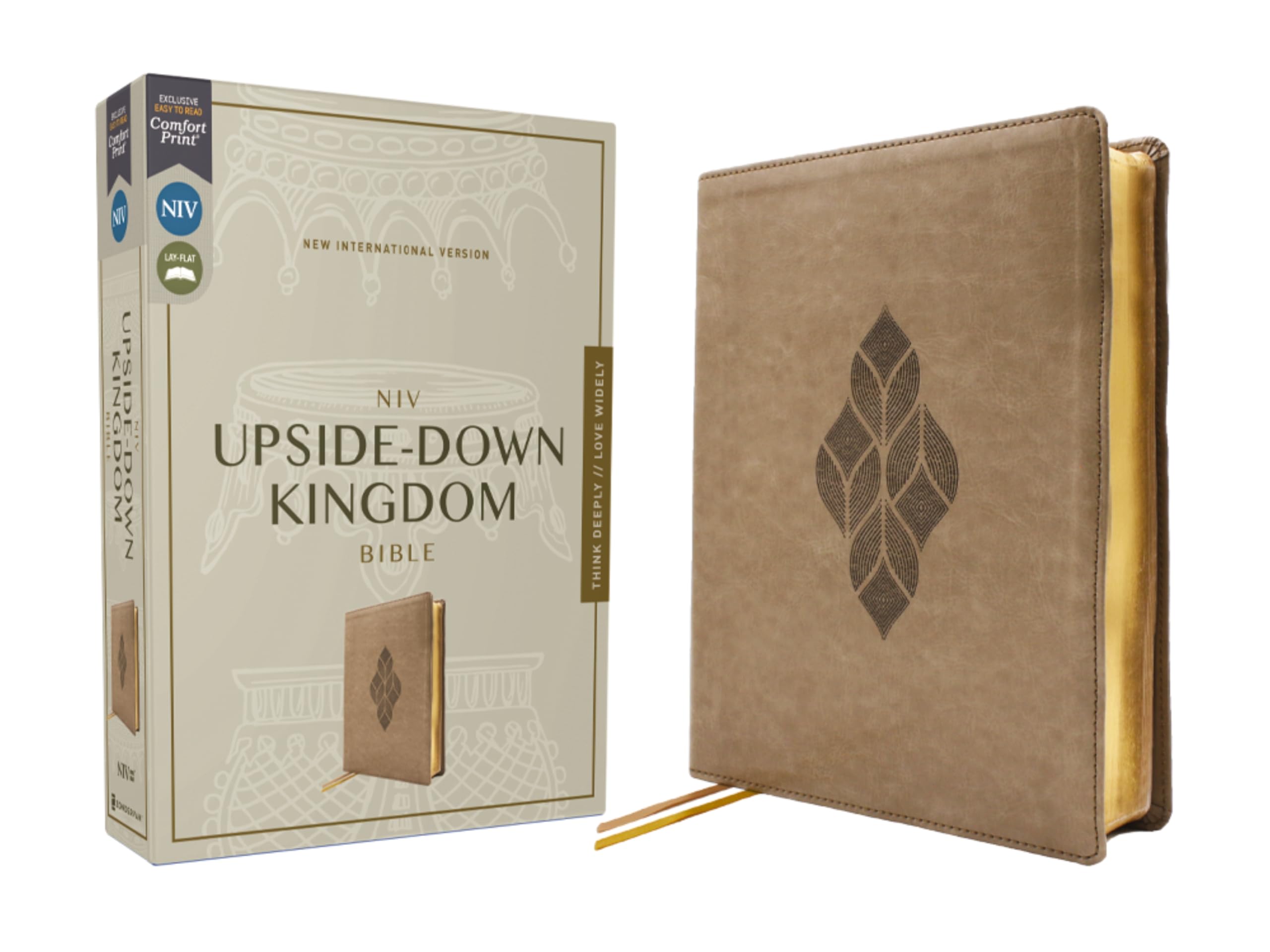 NIV Upside-Down Kingdom Bible, Leathersoft, Tan: Think Deeply // Love Widely 9780310456513