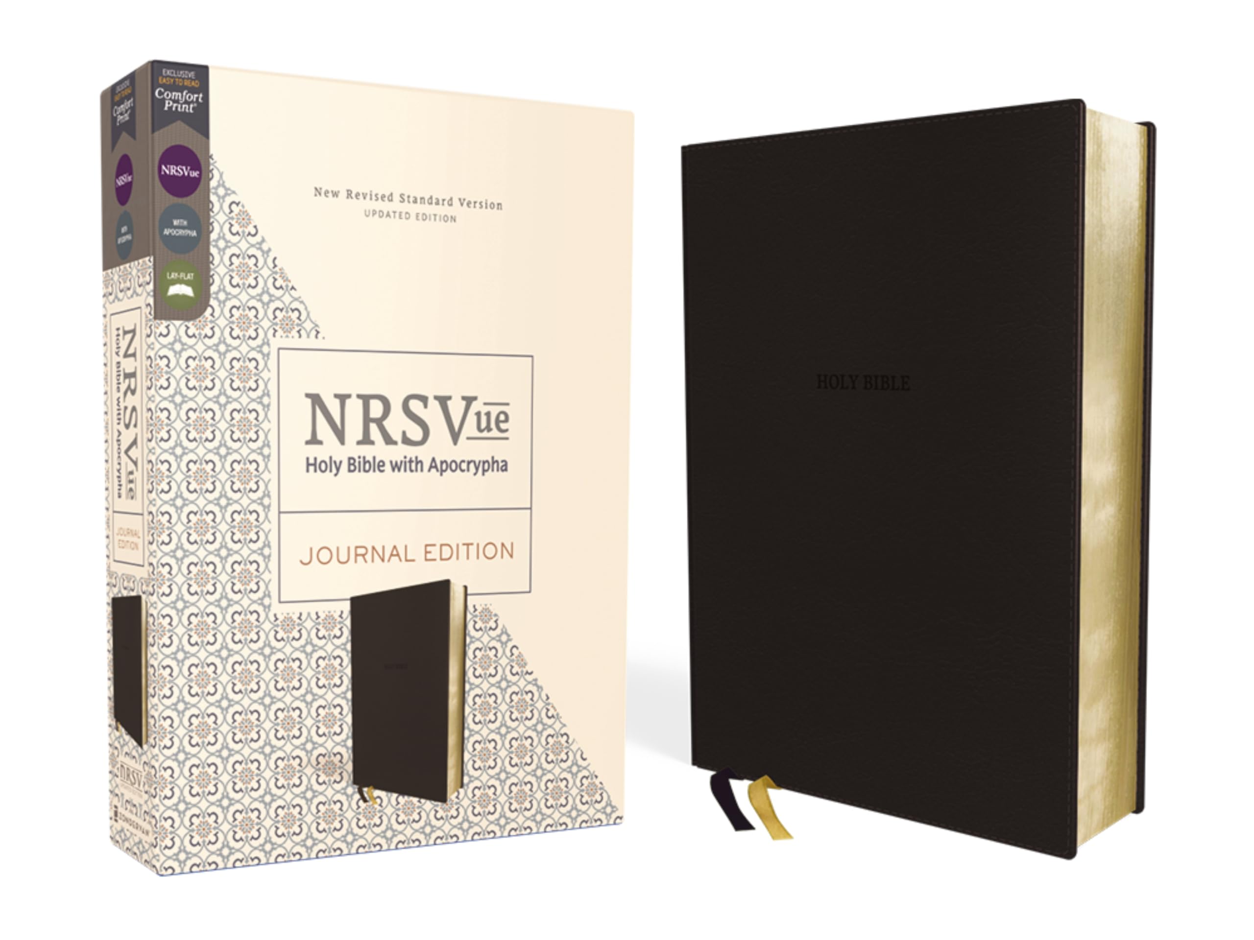 NRSVue Holy Bible with Apocrypha, Journal Edition, Leathersoft, Black, Comfort Print 9780310463719