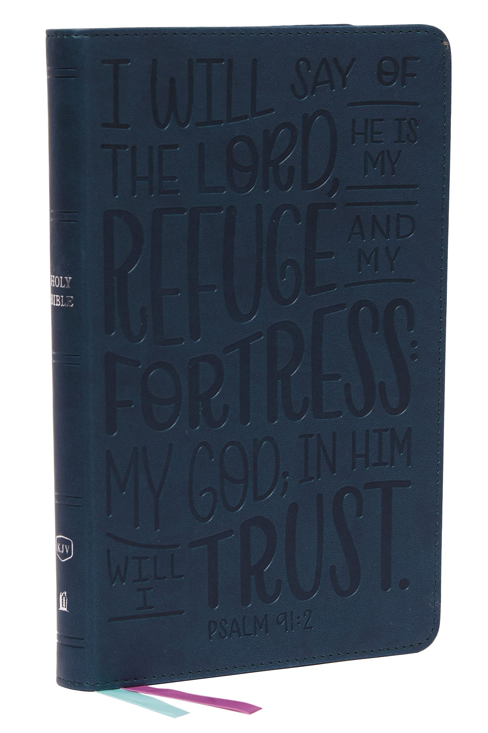 KJV Thinline Youth Edition Bible, Verse Art Cover Collection, Leathersoft, Teal, Red Letter, Comfort Print 9780785292906