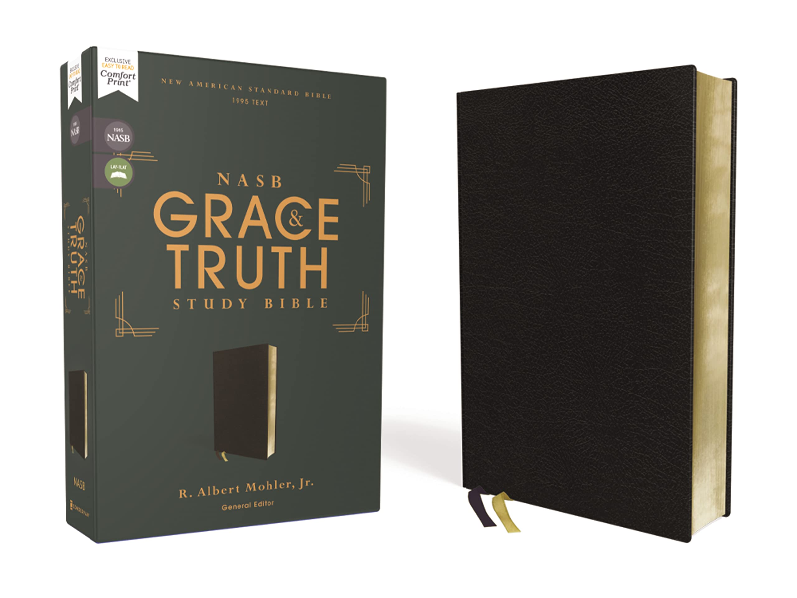 NASB The Grace and Truth Study Bible, European Bonded Leather, Black, Red Letter, 1995 Text, Comfort Print 9780310088493