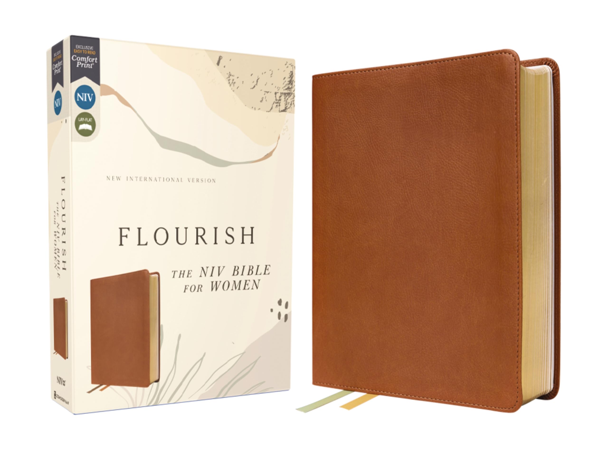 NIV Flourish The NIV Bible for Women, Leathersoft, Brown, Comfort Print 9780310462484