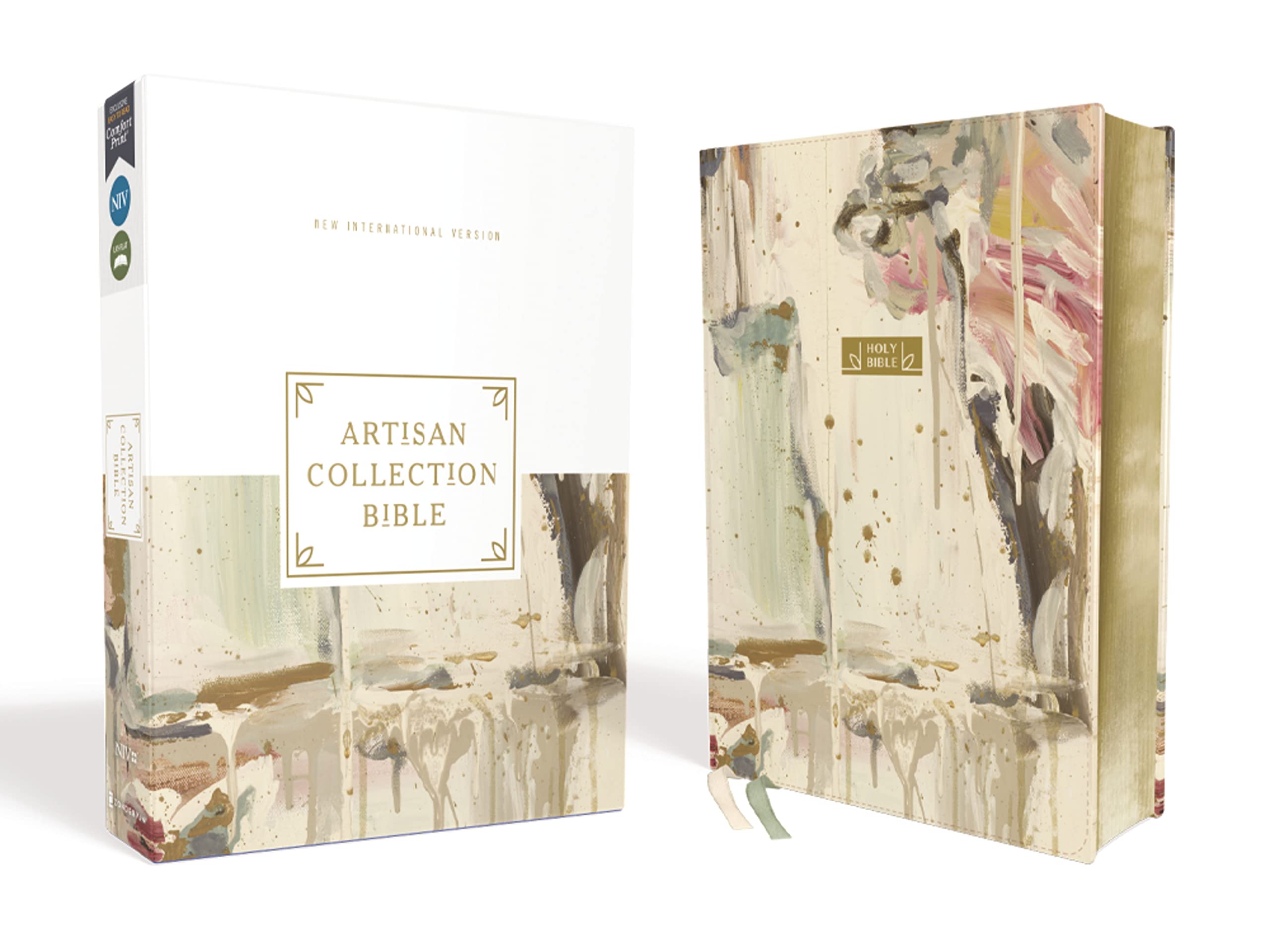 NIV Artisan Collection Bible, Leathersoft, Multi-color/Cream, Red Letter, Comfort Print 9780310460572