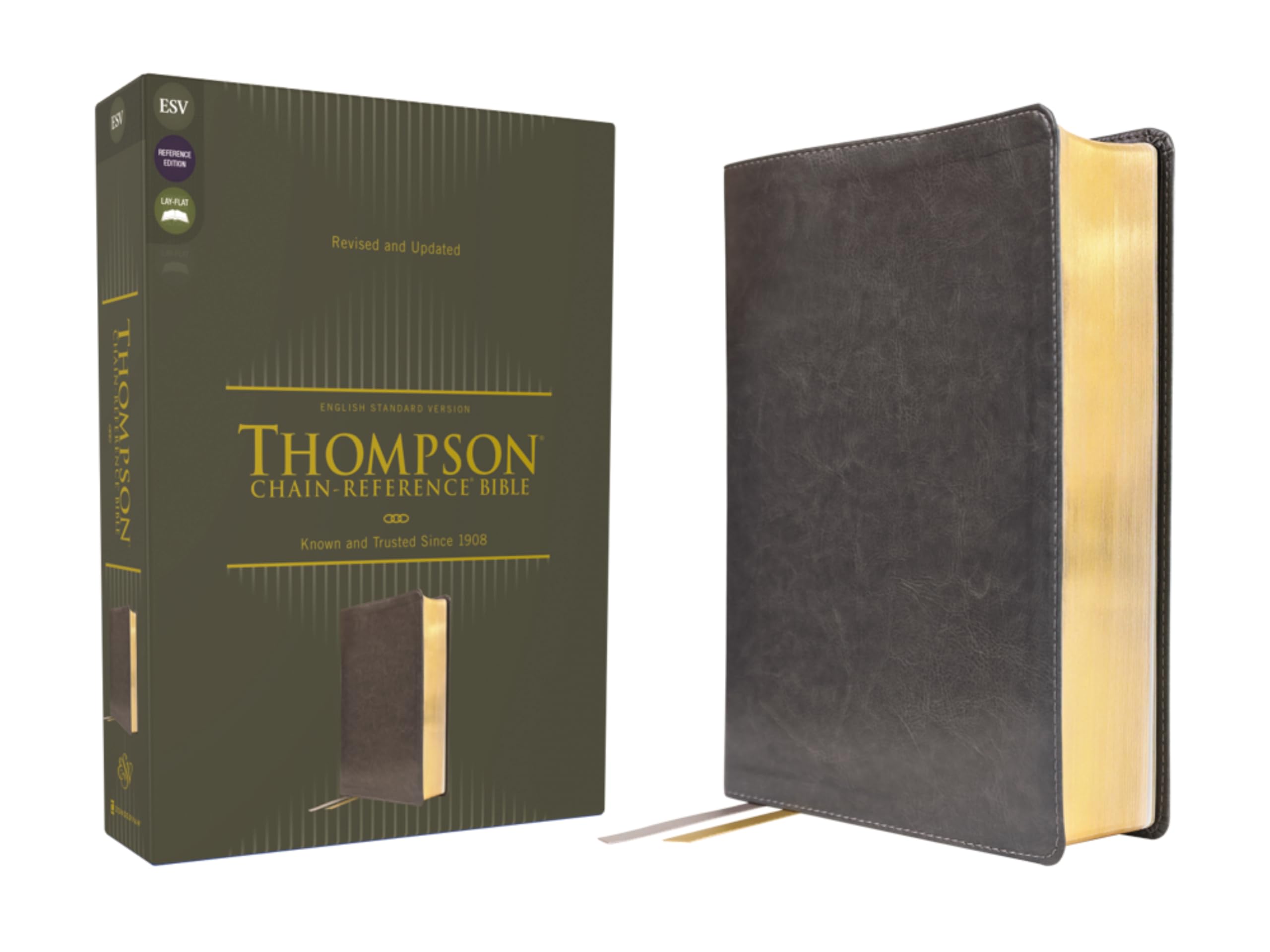 ESV Thompson Chain-Reference Bible, Leathersoft, Gray, Red Letter 9780310459071