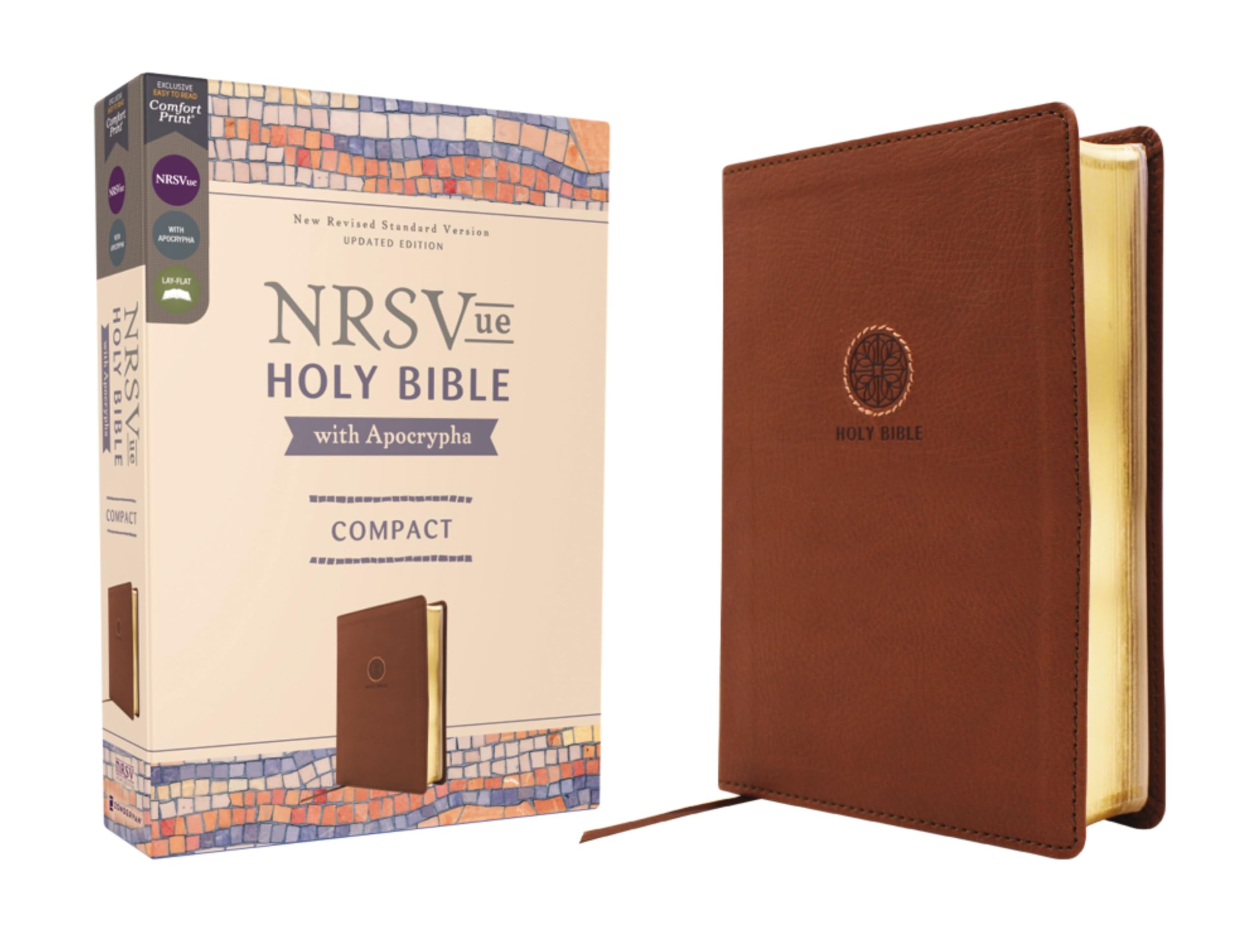 NRSVue Holy Bible with Apocrypha, Compact, Leathersoft, Brown 9780310466048