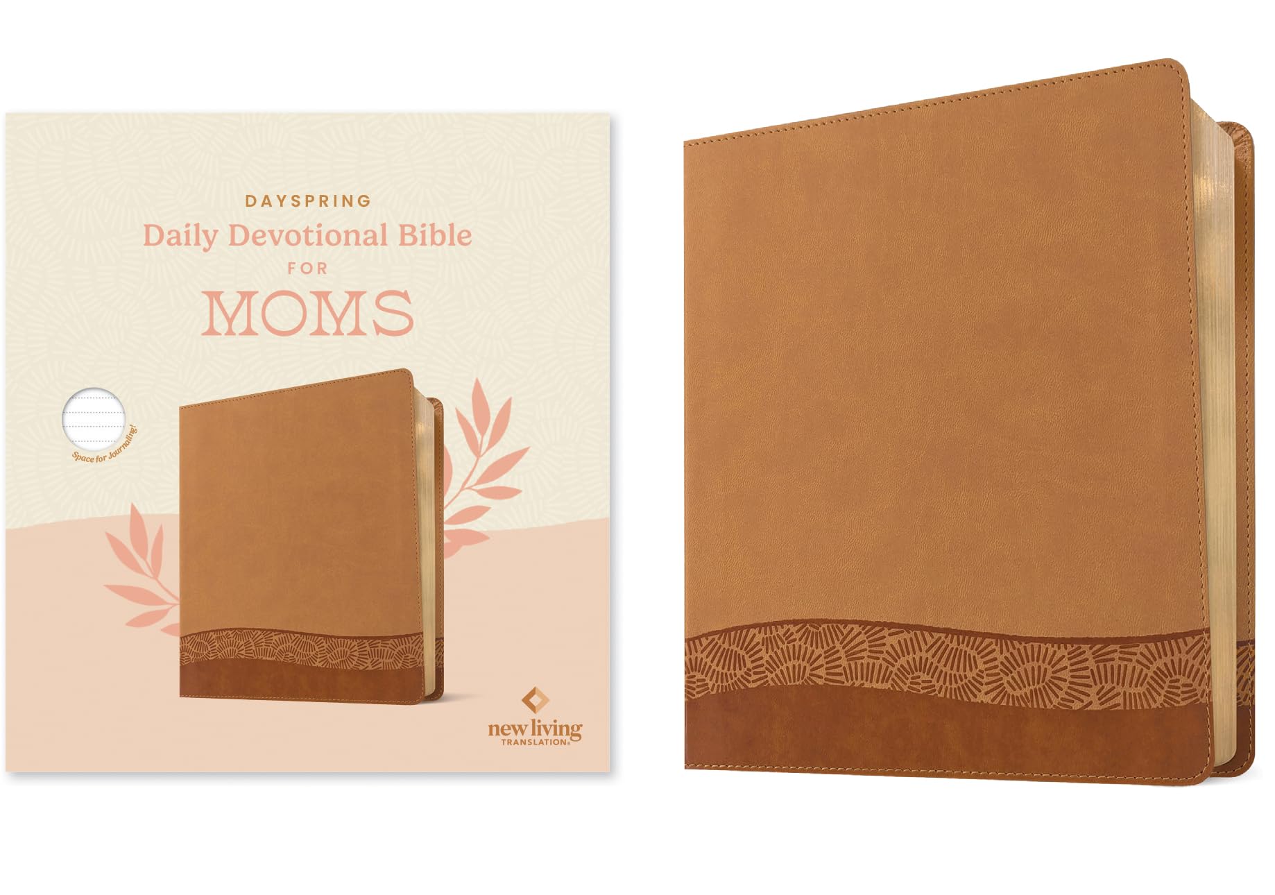 NLT DaySpring Daily Devotional Bible for Moms (LeatherLike, Camel)