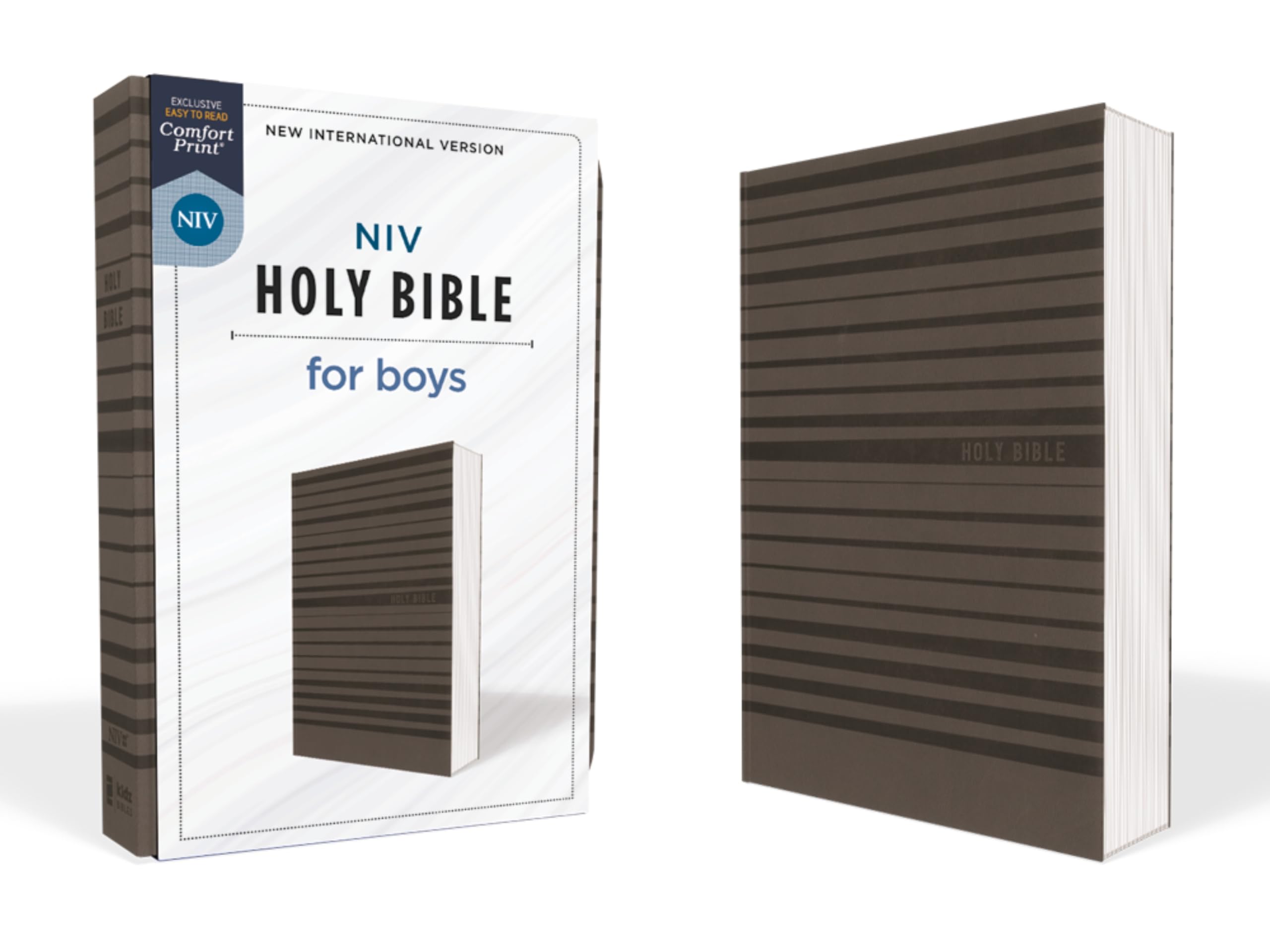 NIV Holy Bible for Boys soft leather-look gray 9780310455035