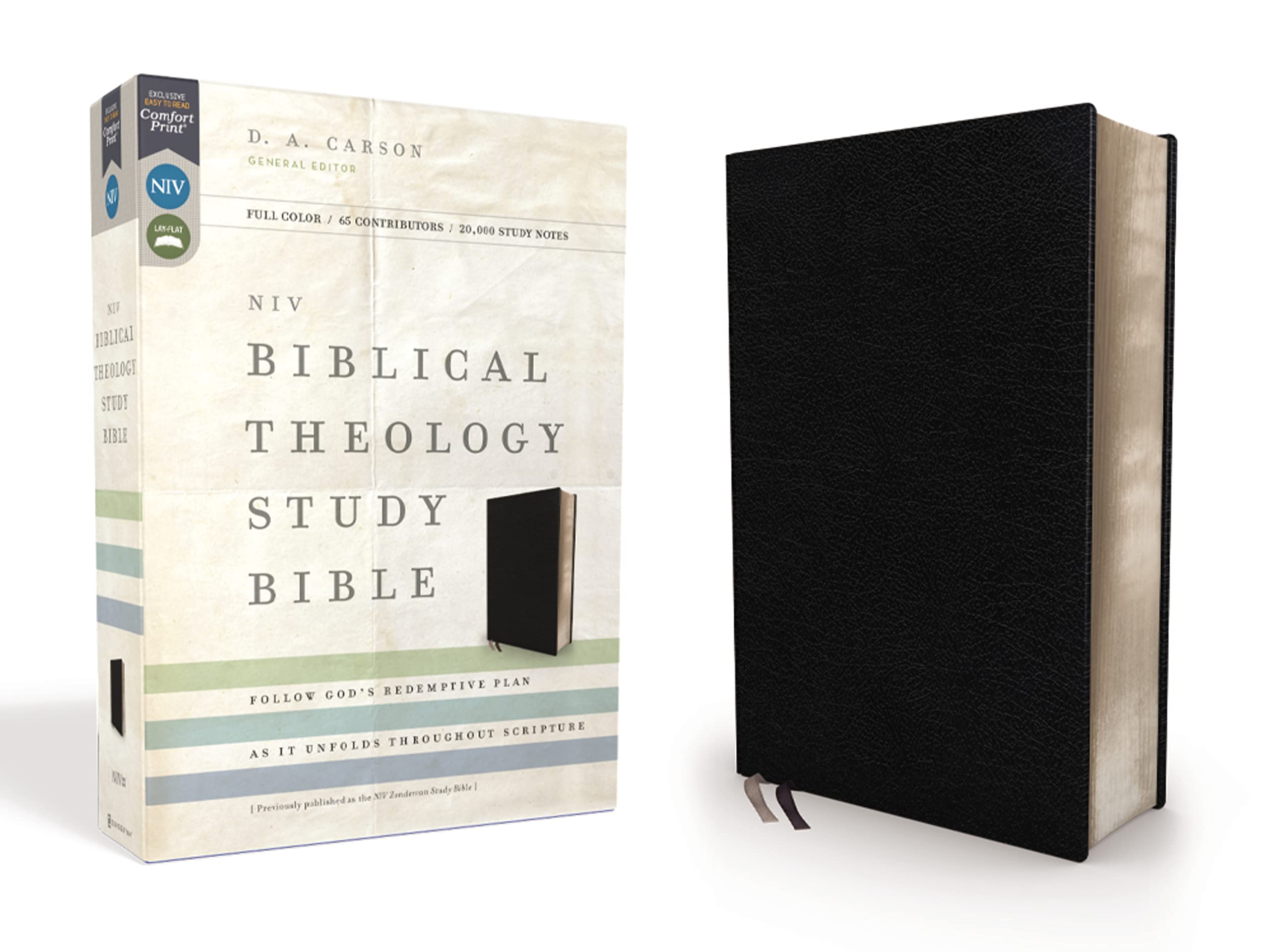 NIV Biblical Theology Study Bible Bonded Leather Black Comfort Print 9780310450573