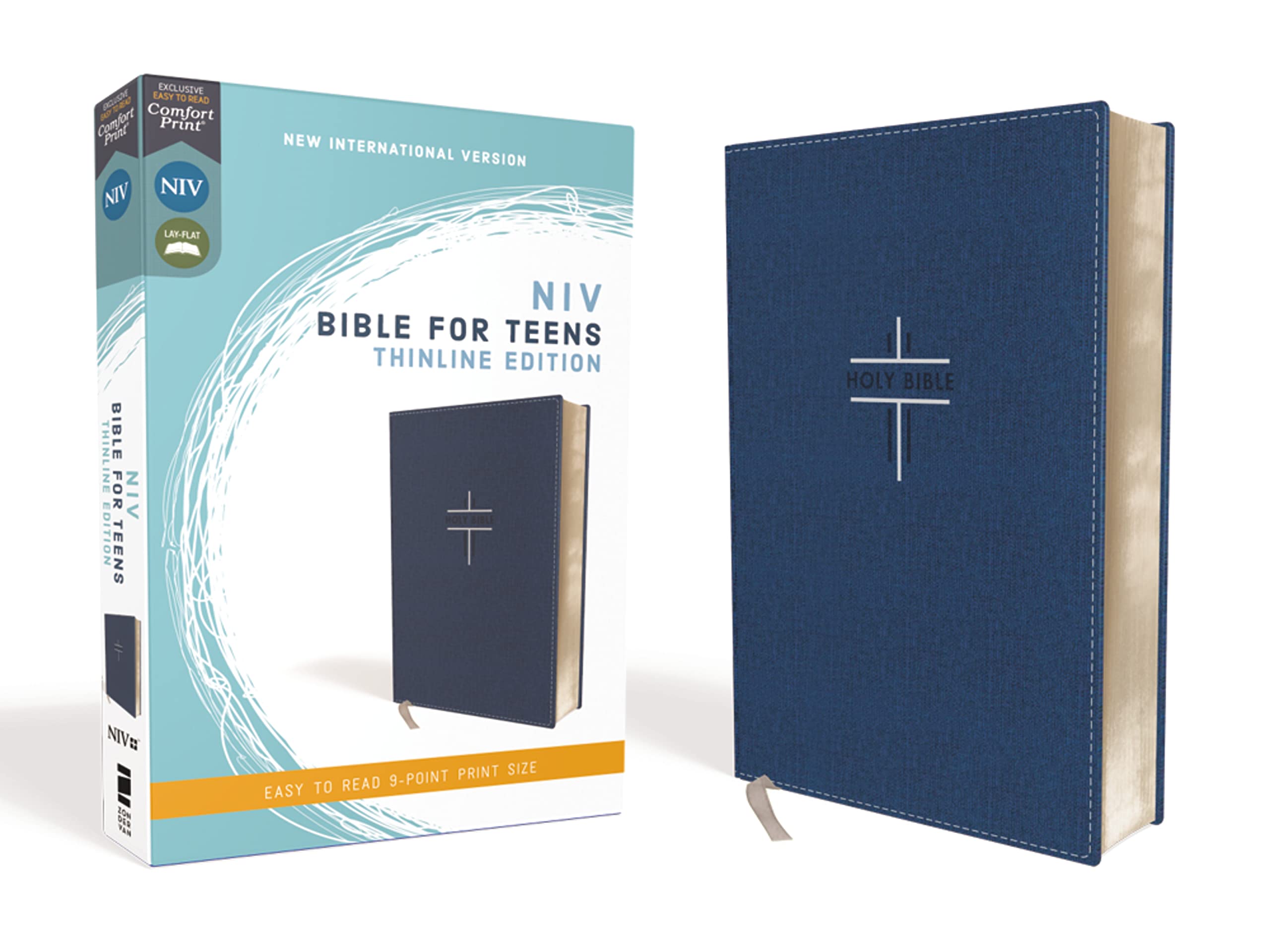 NIV Thinline Bible for Teens Comfort Print soft leather-look blue (red letter) 9780310454953