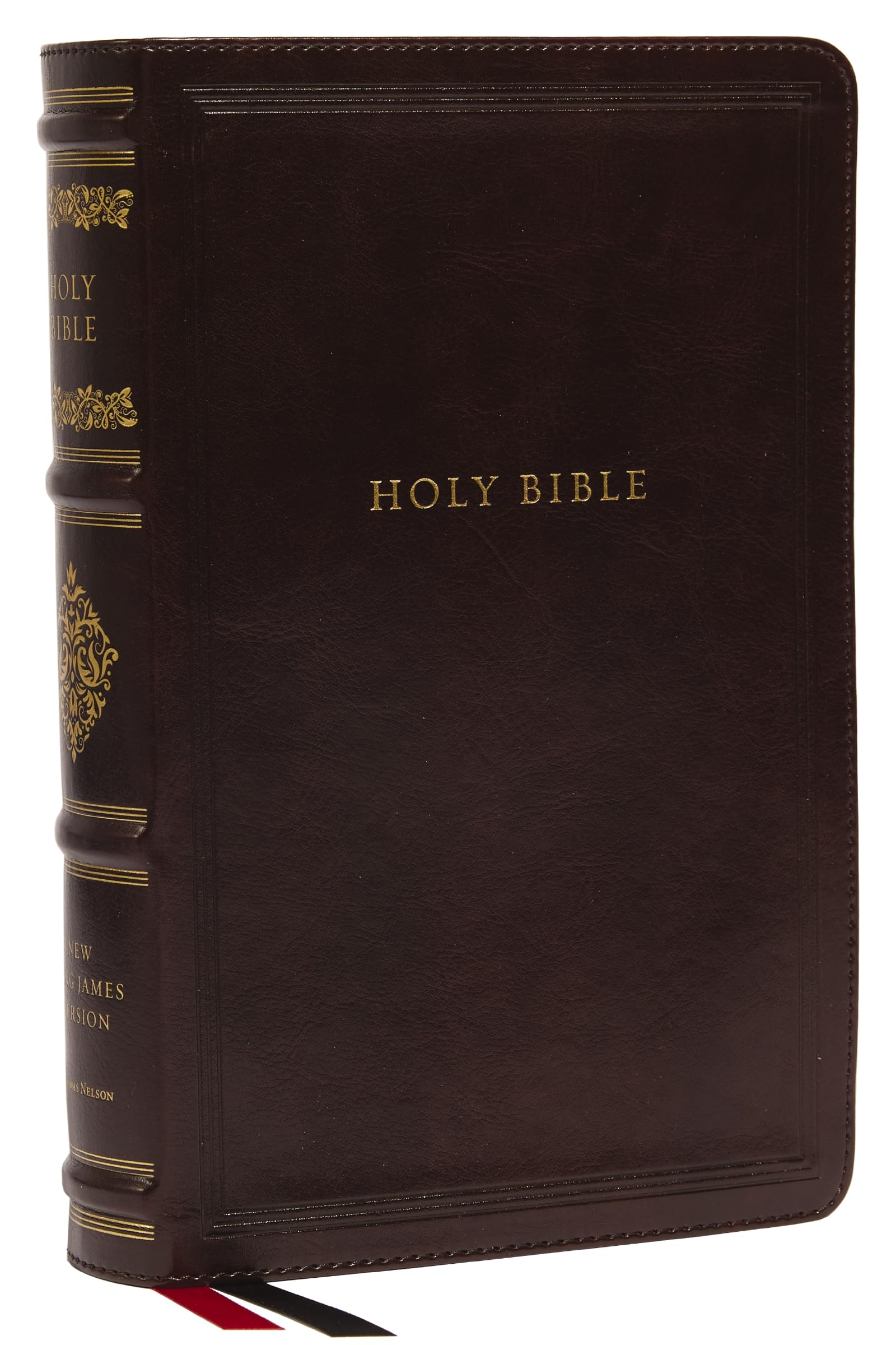 NKJV Personal Size Reference Bible, Sovereign Collection, Leathersoft, Brown, Red Letter, Thumb Indexed, Comfort Print 9780785265054