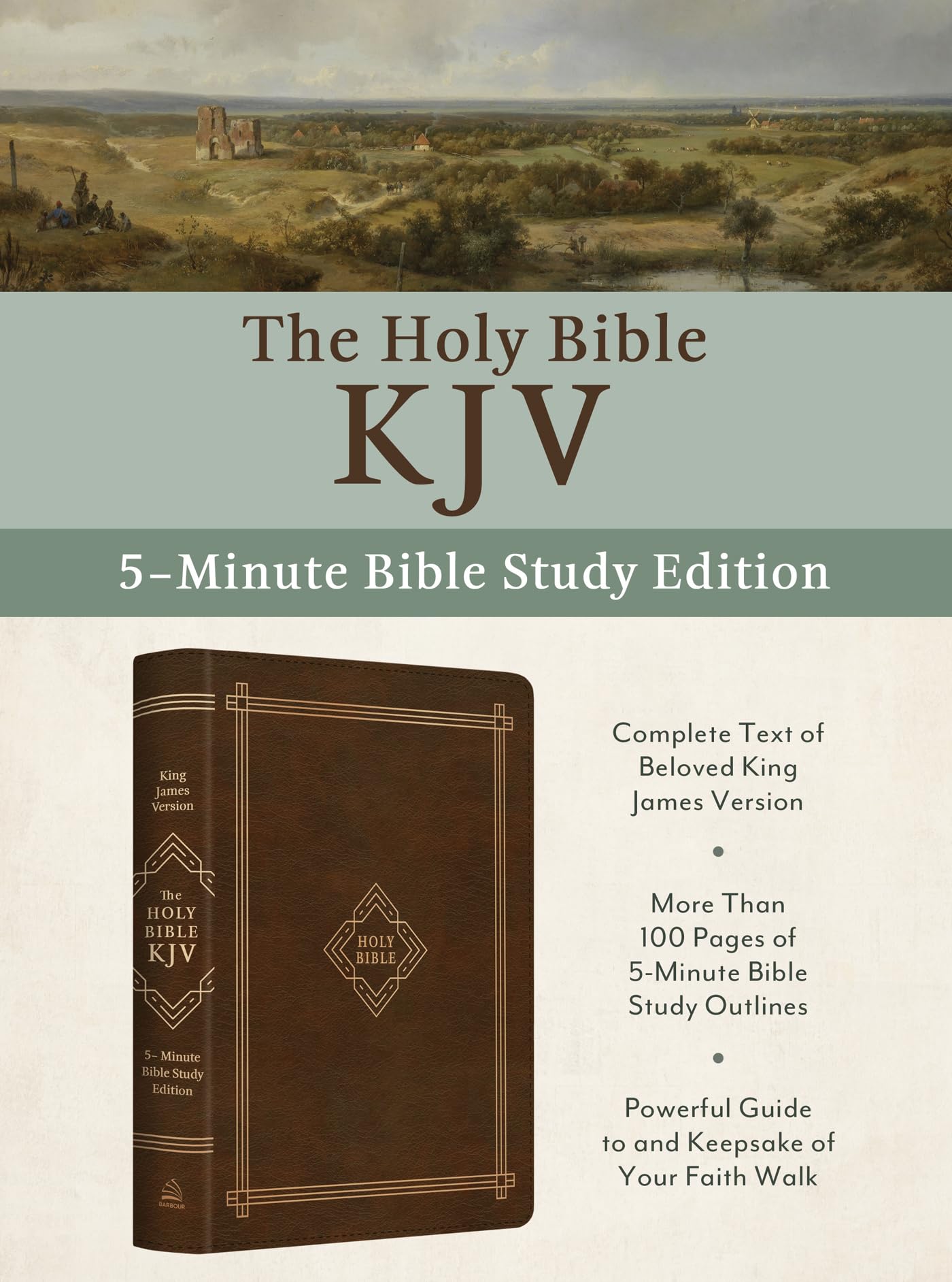 KJV Holy Bible: 5-minute Bible Study - Classic Hickory
