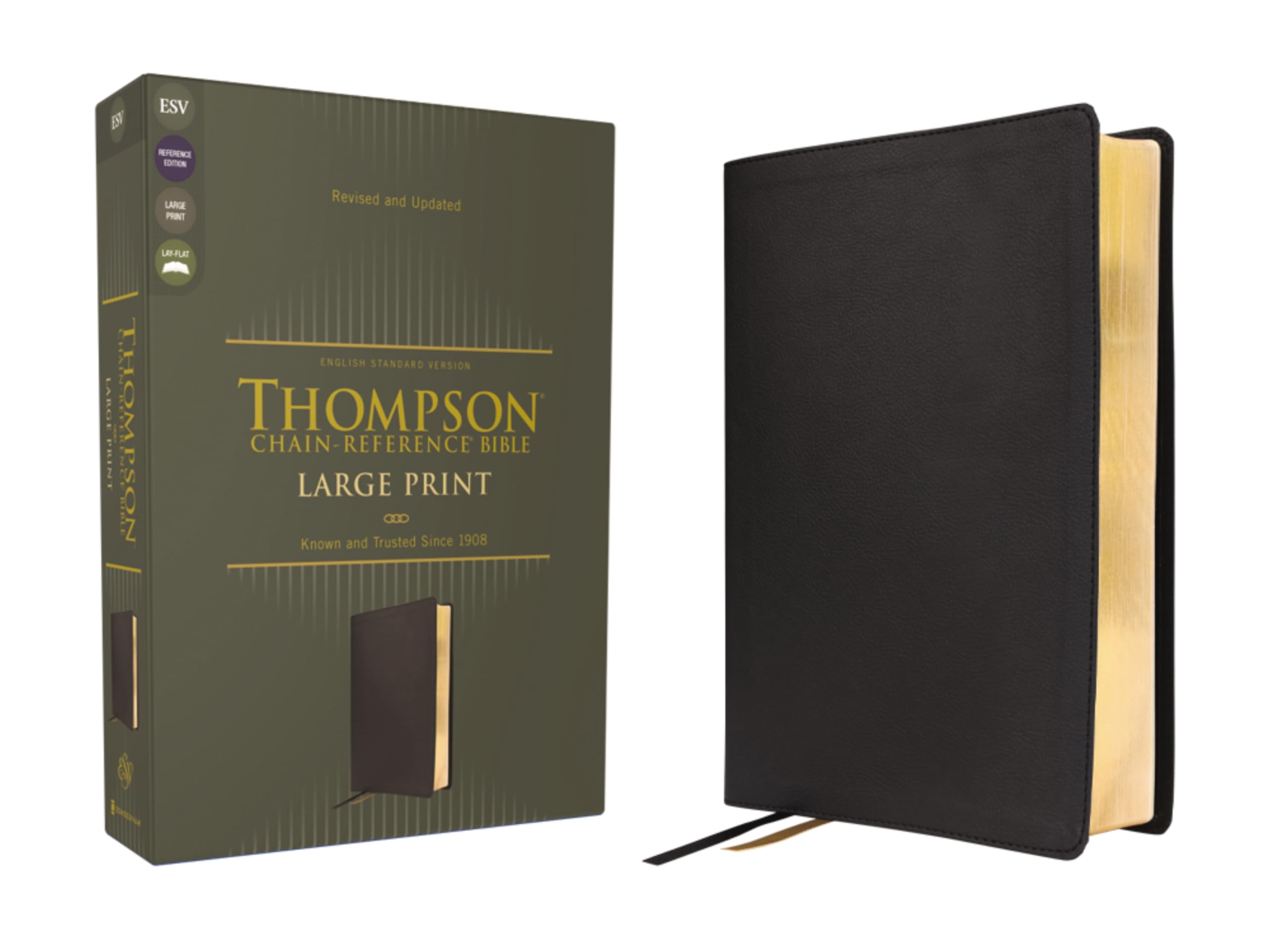 ESV Thompson Chain-Reference Bible, Large Print, Leathersoft, Black, Red Letter 9780310458944