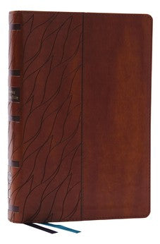 NKJV Encountering God Study Bible (Brown Leathersoft, Red Letter, Comfort Print, Thumb Indexed) 9780785267010