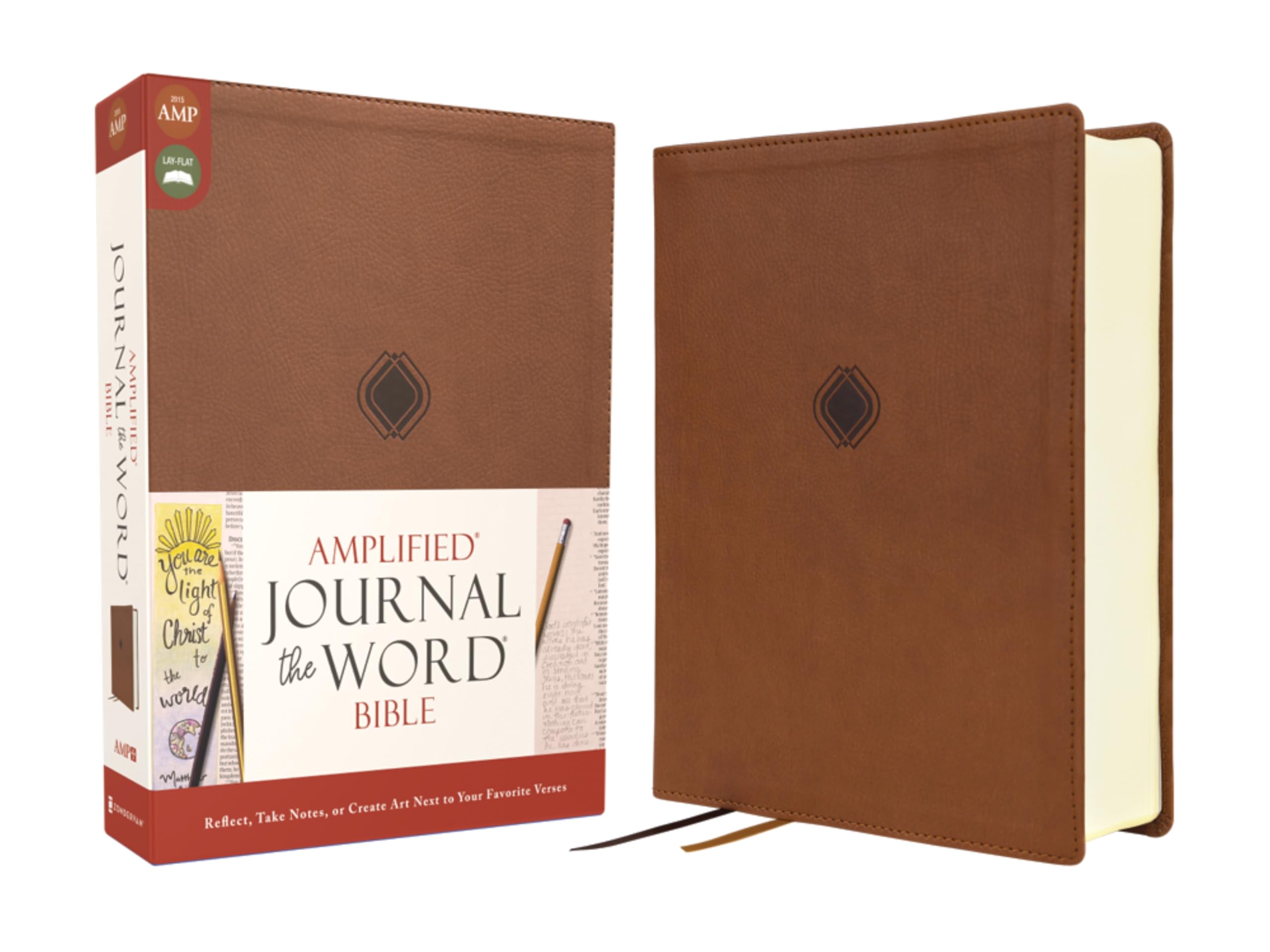 AMP Journal the Word Bible, Leathersoft, Brown: Reflect, Take Notes, or Create Art Next to Your Favorite Verses 9780310463627