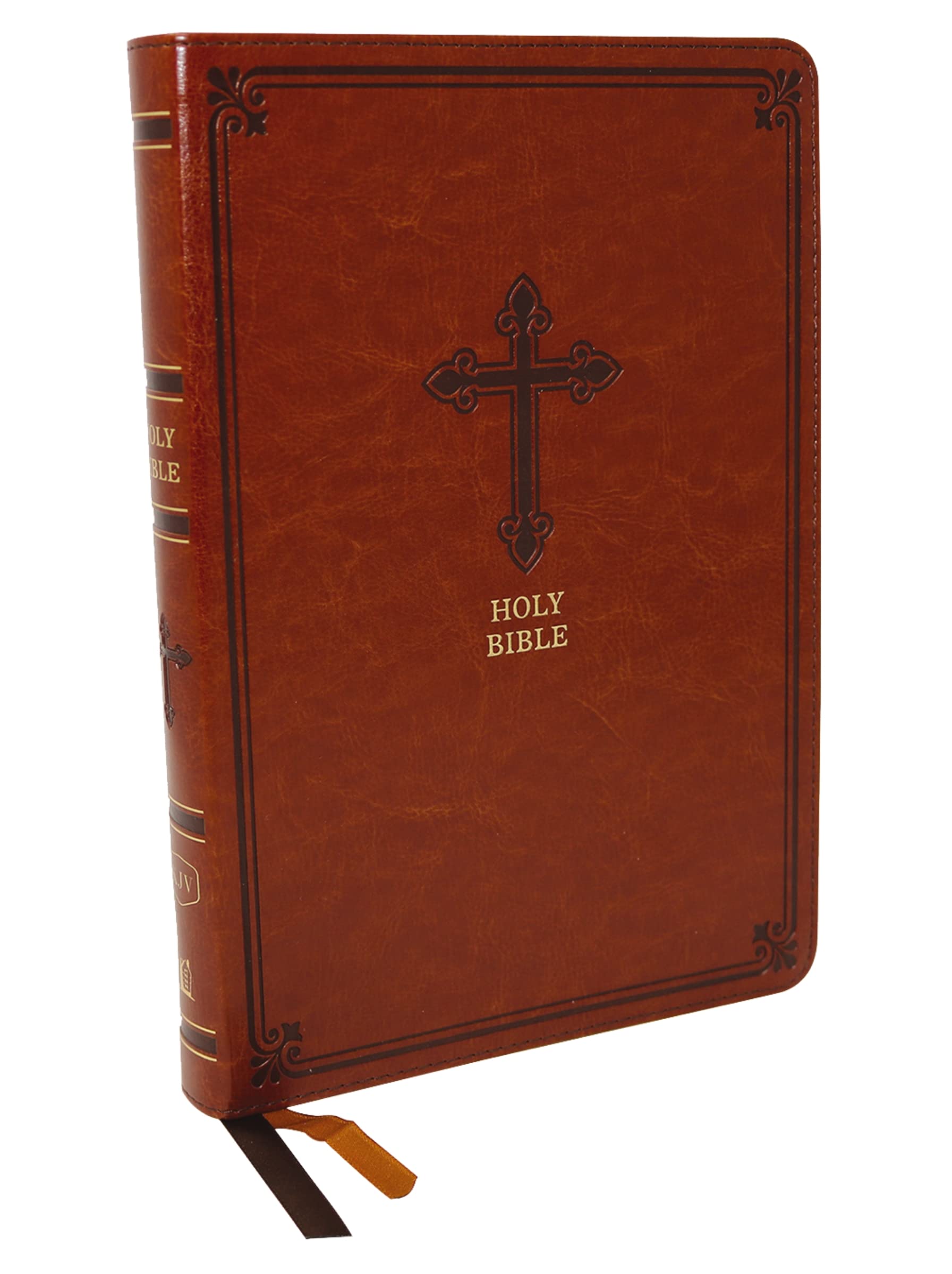 KJV Thinline Bible Large Print Leathersoft Brown Red Letter Edition Comfort Print