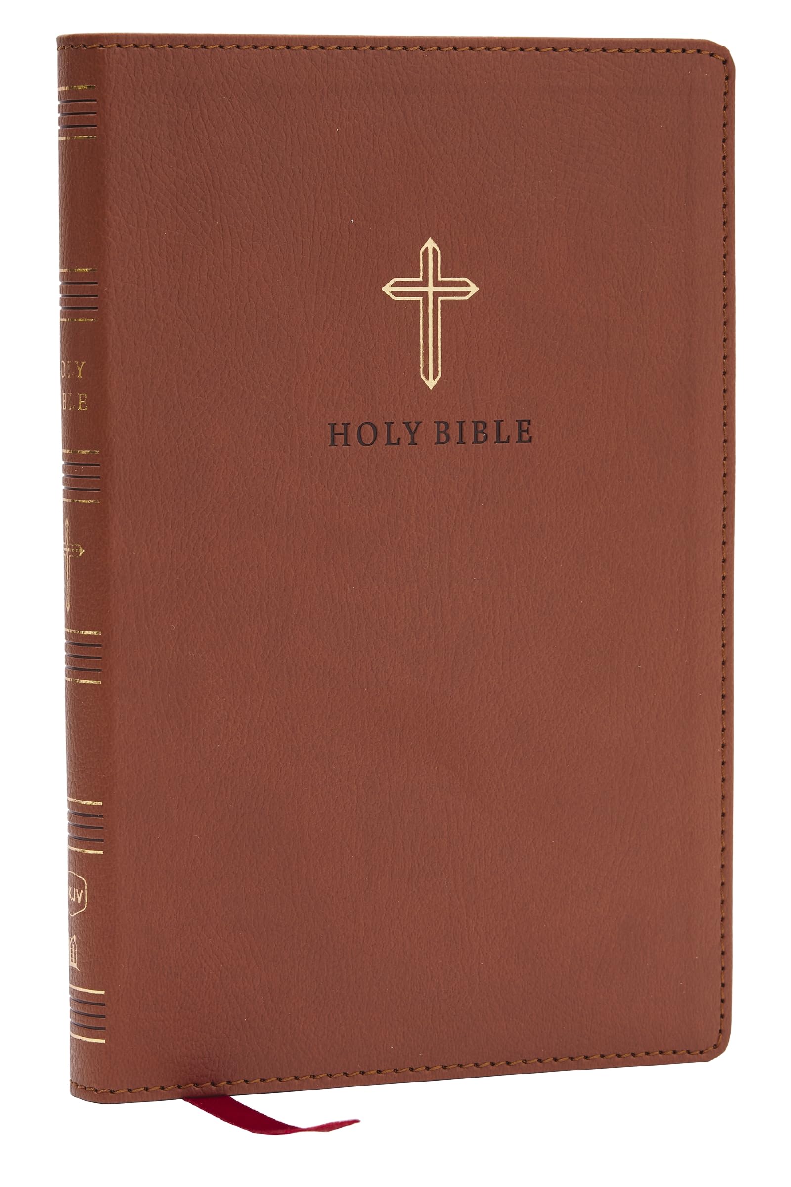 NKJV Holy Bible Ultra Thinline, Brown Leathersoft, Red Letter, Comfort Print 9781400338412