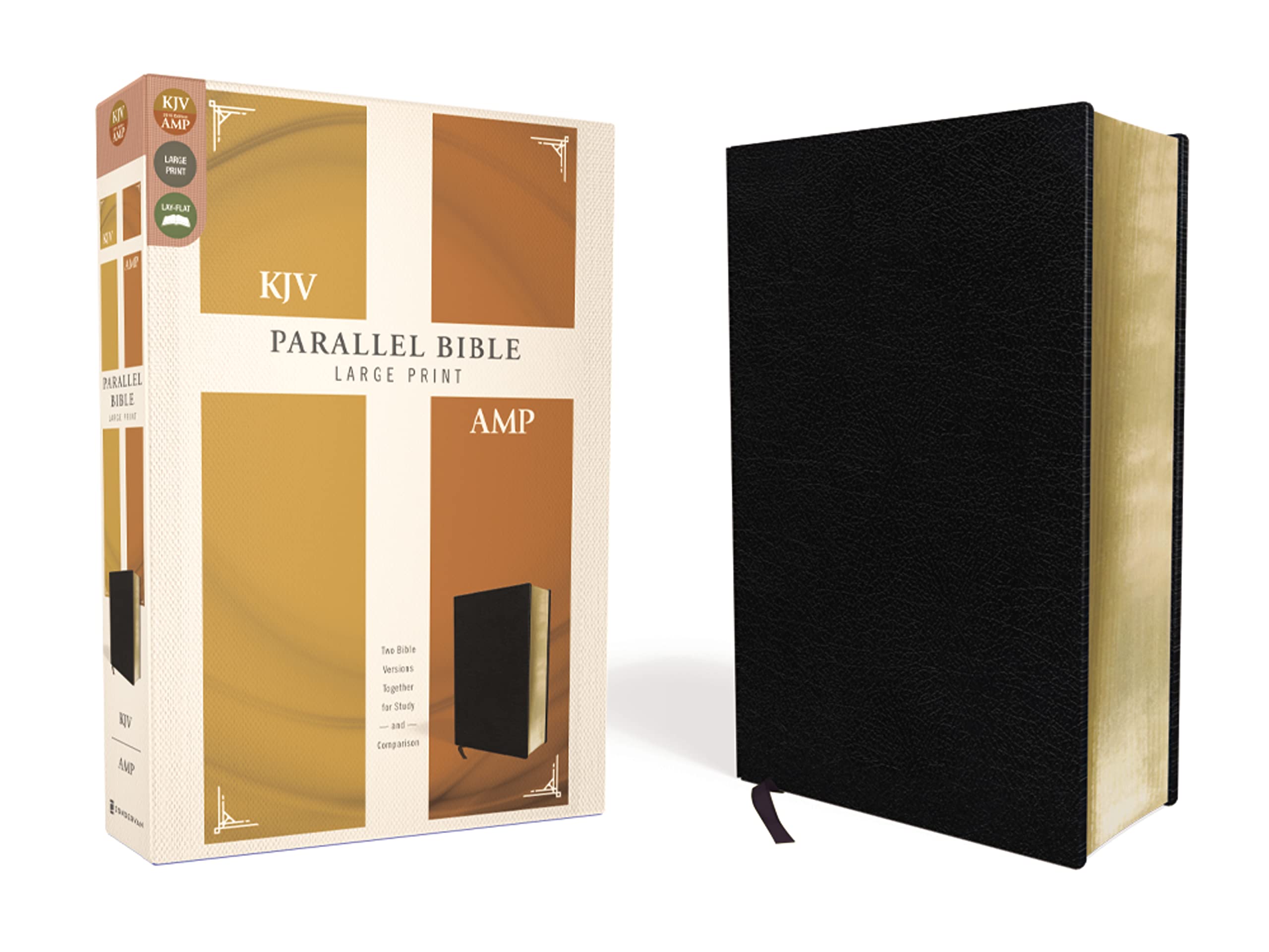 KJV/AMP Parallel Bible Large Print Bonded Leather Black Red Letter Edition 9780310446699