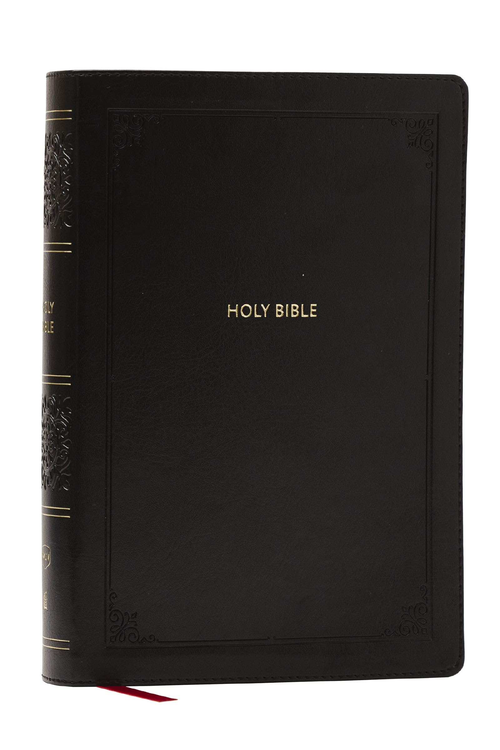 NKJV Giant Print End-of-Verse Reference Bible, Black Leathersoft, Red Letter, Comfort Print: Holy Bible 9781400349487