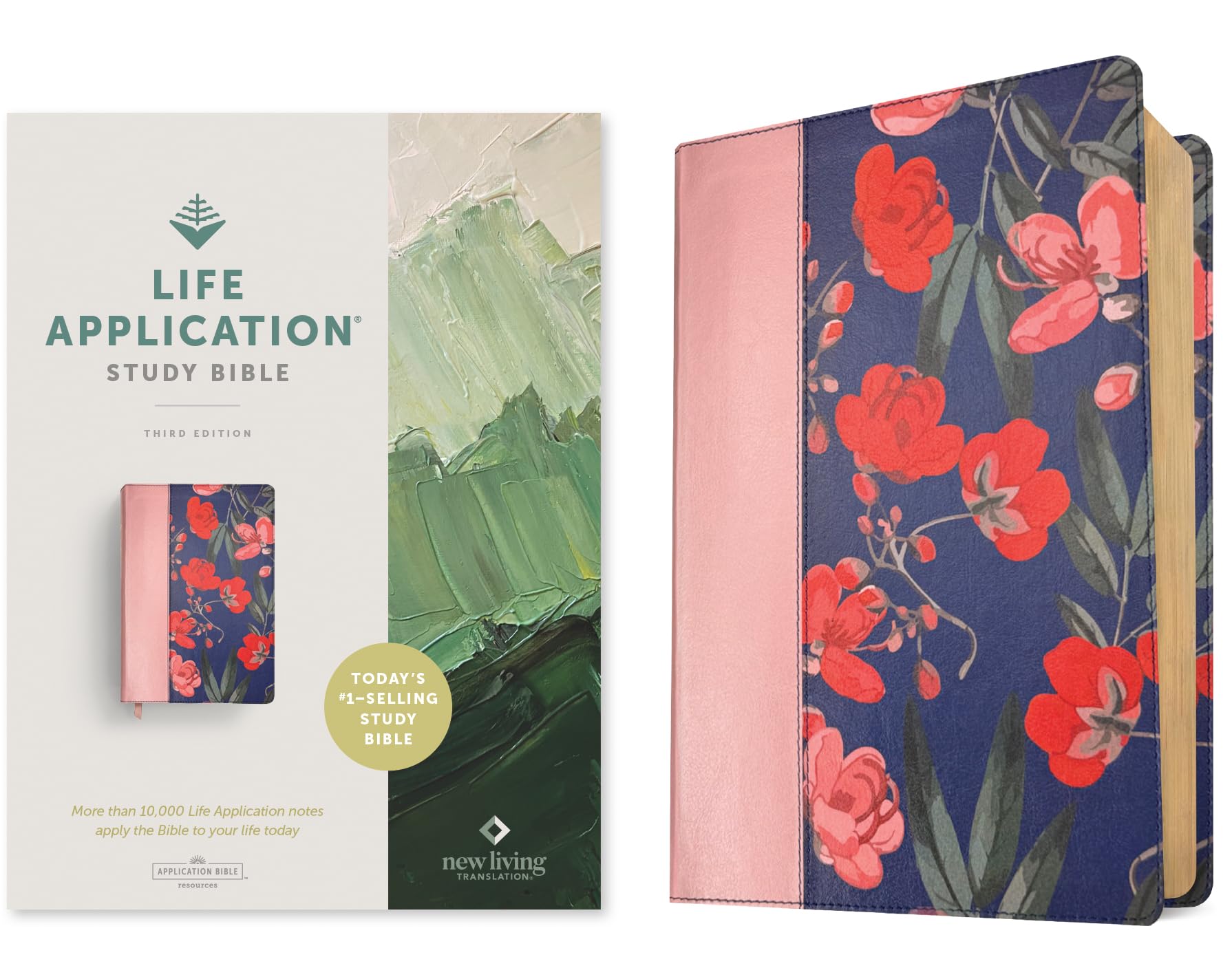 NLT Life Application Study Bible, Third Edition (LeatherLike, Pink Evening Bloom, Red Letter) 9781496478986