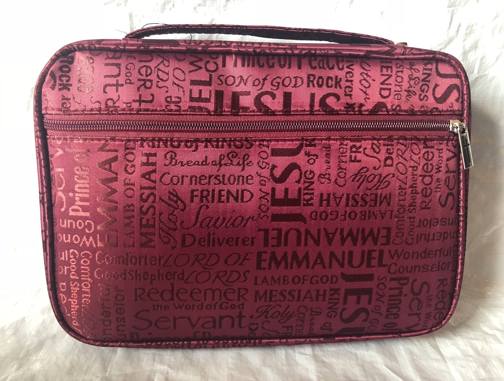 Names of Jesus Bible Cover Burgundy, XXL (23675XXL) 812839022661