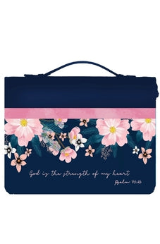 God is Strength Bible Cover, Navy XL (27116XL)