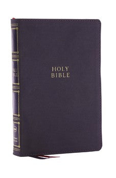 NKJV Compact Center-Column Reference Bible, Gray Leathersoft, Red Letter, Comfort Print 9781400333059