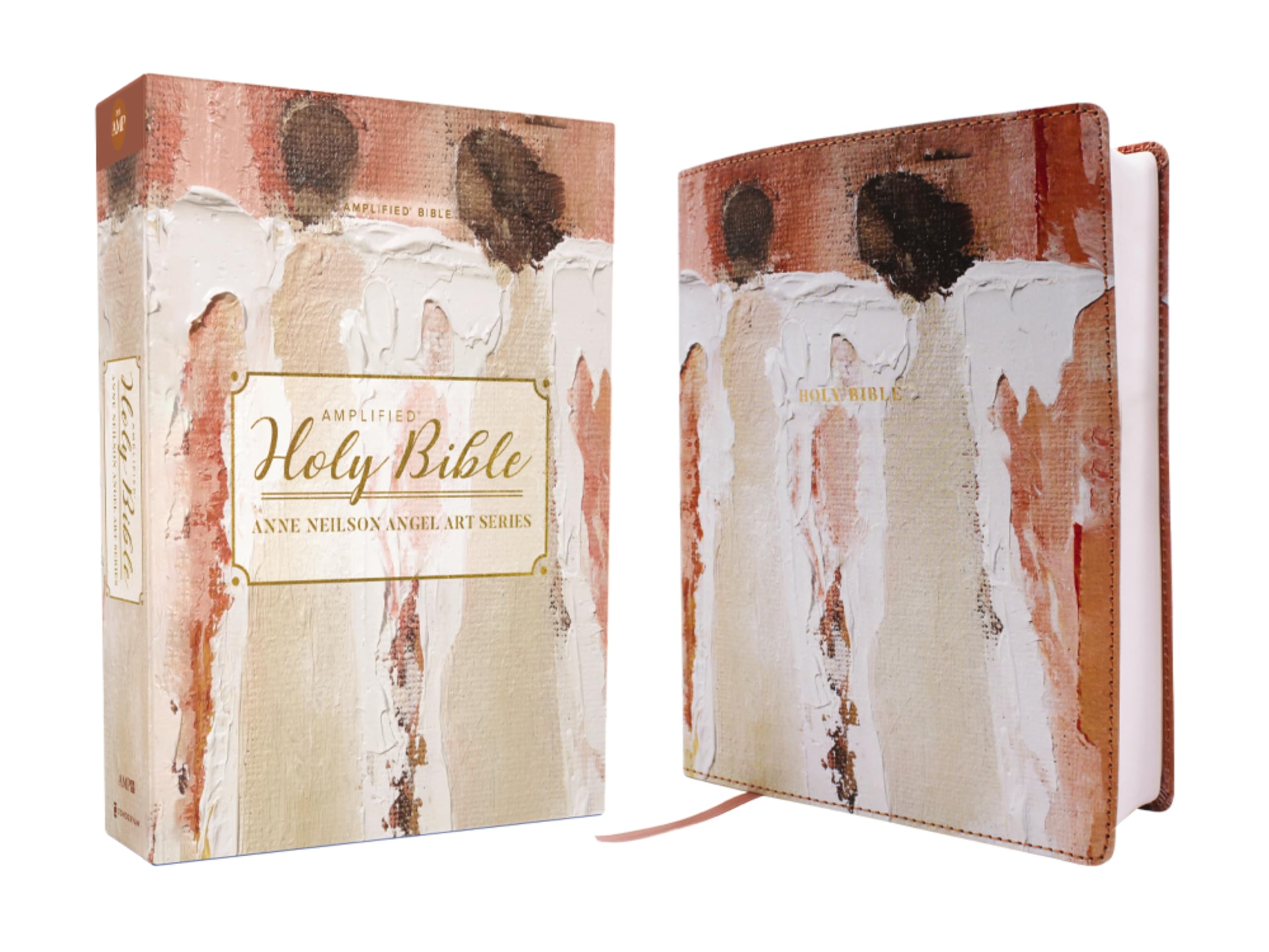 AMP Holy Bible, Anne Neilson Angel Art Series, Leathersoft, Blush 9780310461586