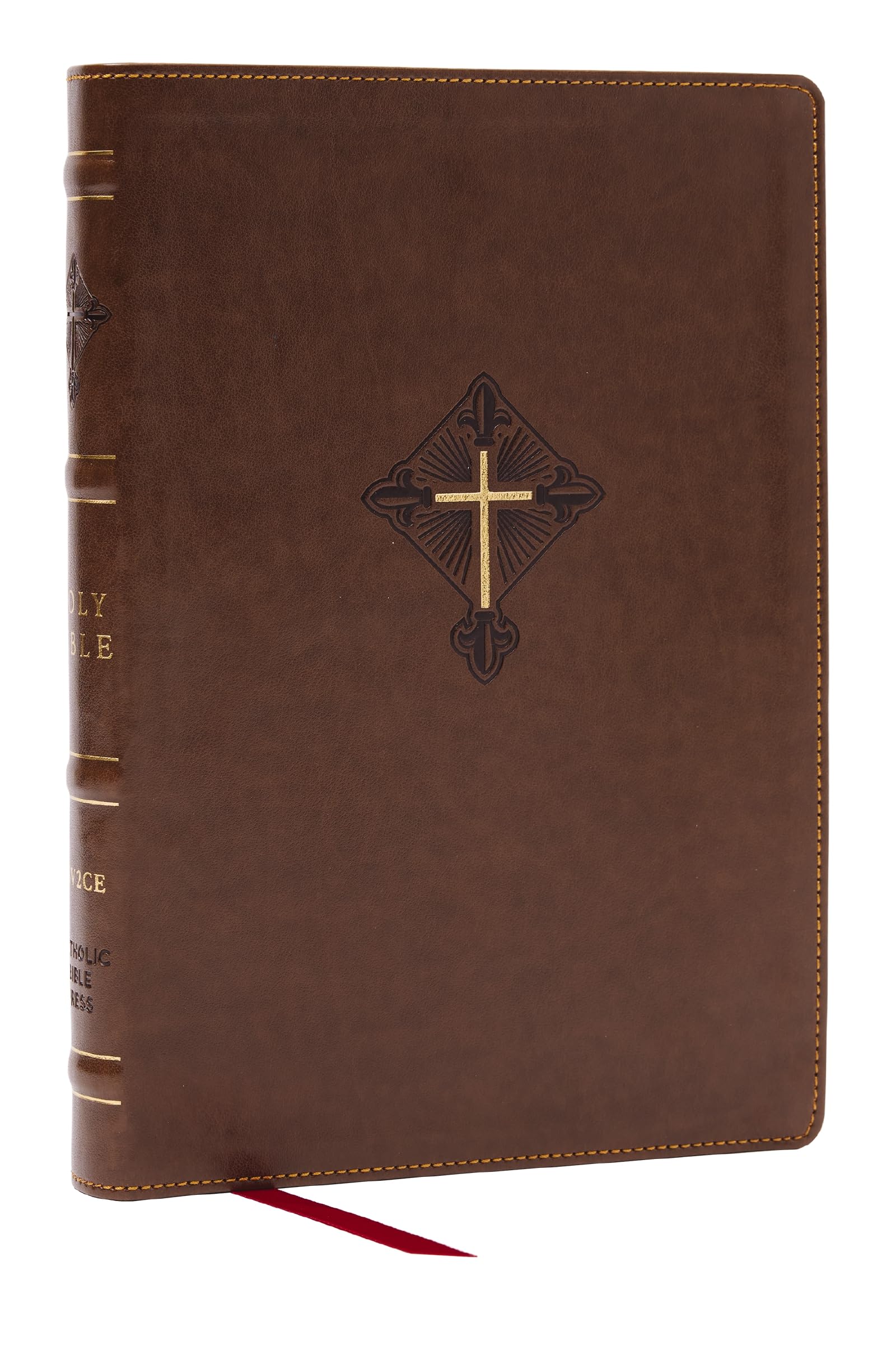 RSV2CE Thinline Large Print Catholic Bible, Brown Leathersoft 9781400337569